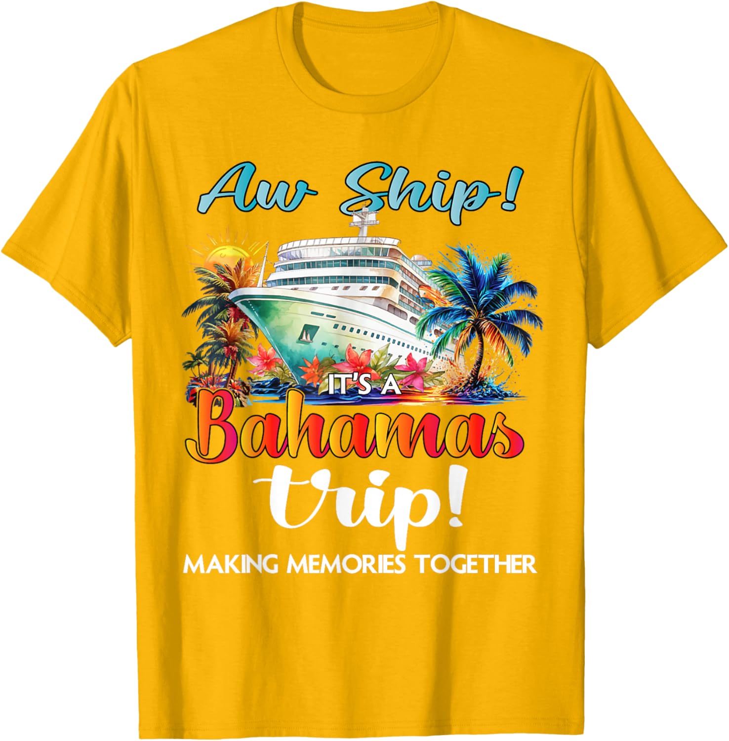 Aw Ship It's A Bahamas Trip 2025 Cruise Vacation T-Shirt for Fun Travelers - 4