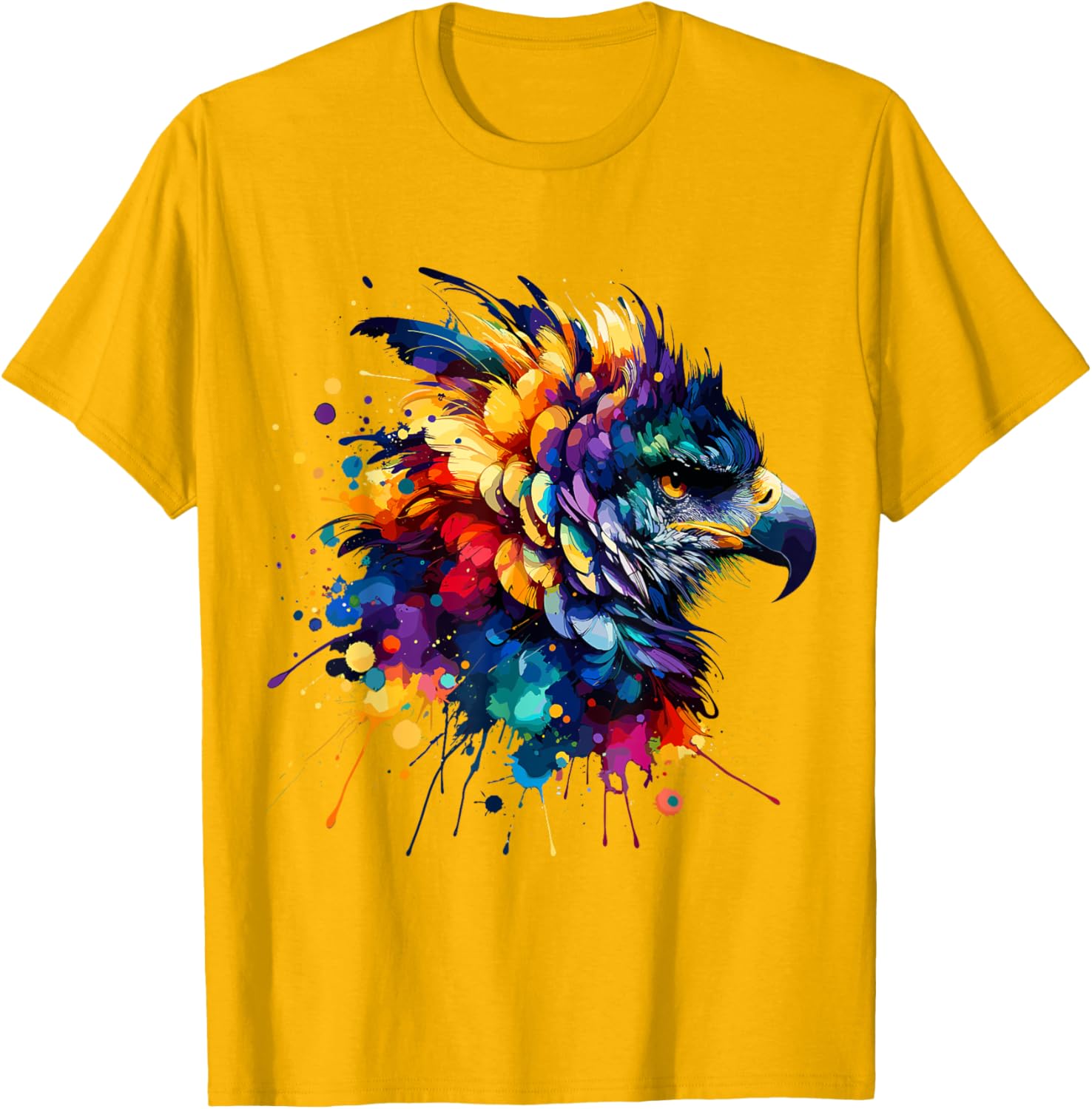 Colorful Harpy Eagle Splash Art T-Shirt for Nature Lovers and Wildlife Fans - 2