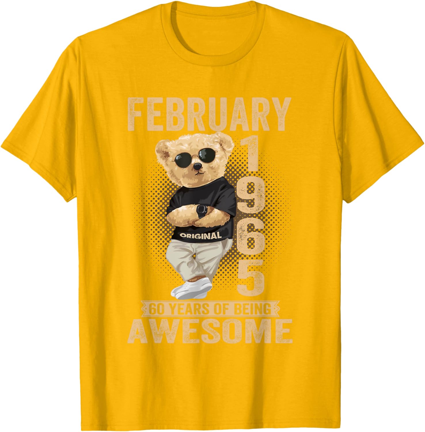 Awesome Teddy Bear T-Shirt for February 60th Birthday 1965 Celebrations - 2
