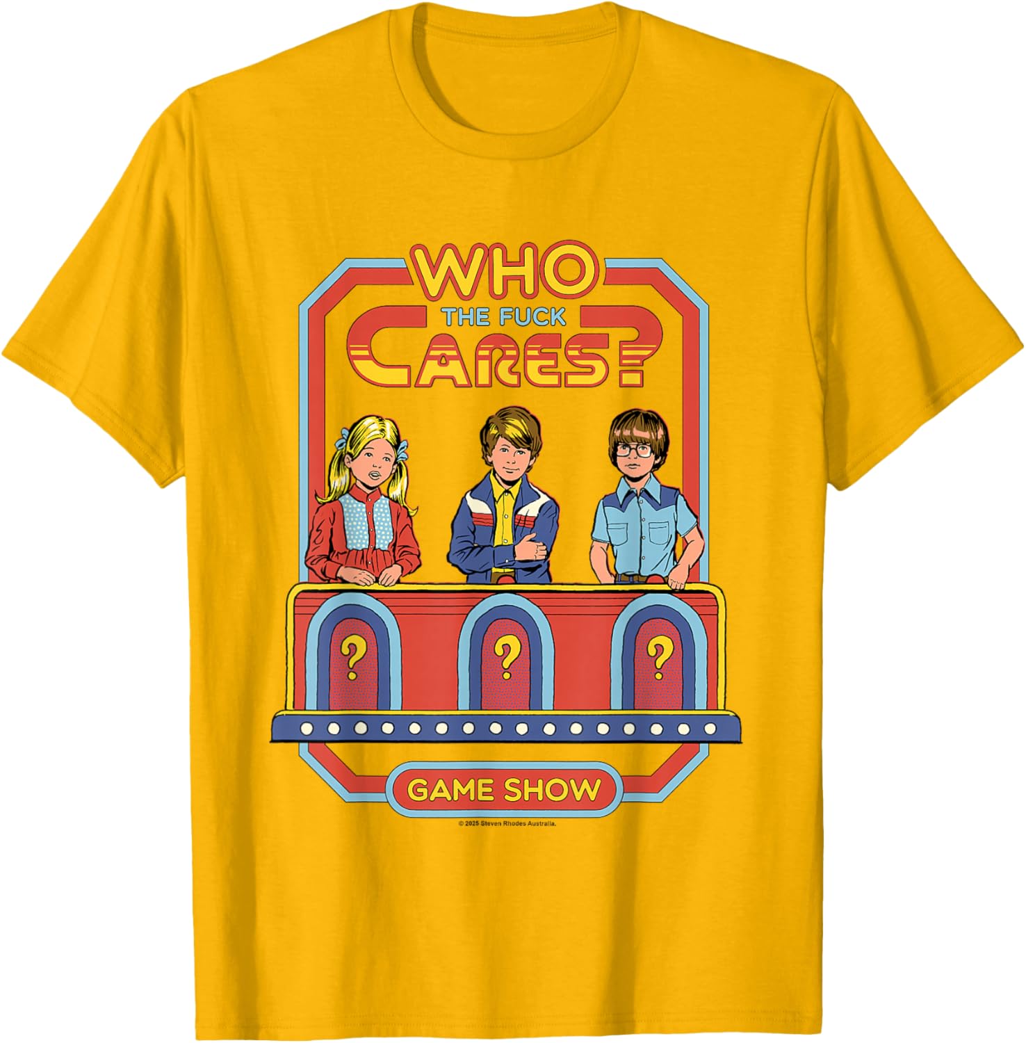 Who Cares Game Show T-Shirt Vintage Sarcastic Humor for Adults - 2