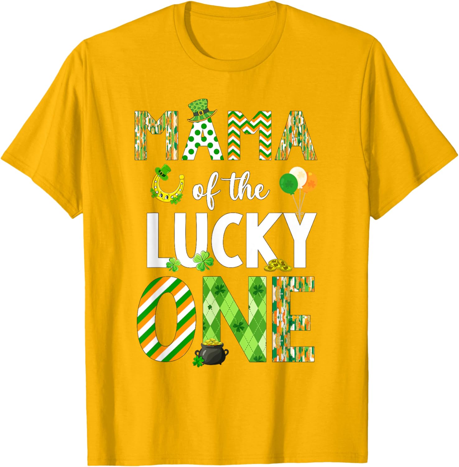 Mama Of The Lucky One 1st Birthday T-Shirt for St. Patrick's Day Fun - 25