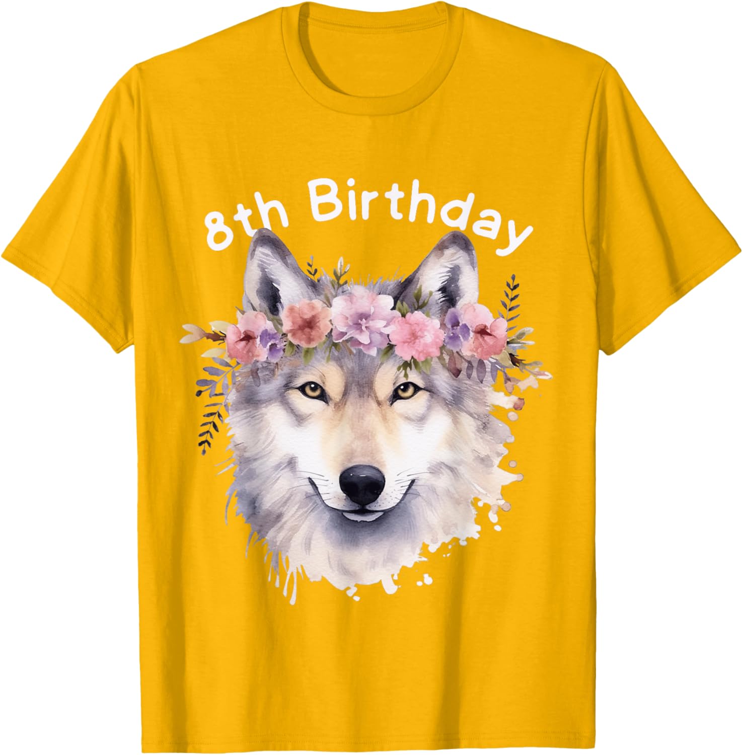 Adorable 8th Wolf Birthday T-Shirt for Girls - Perfect Wolf Pack Party Wear - 19