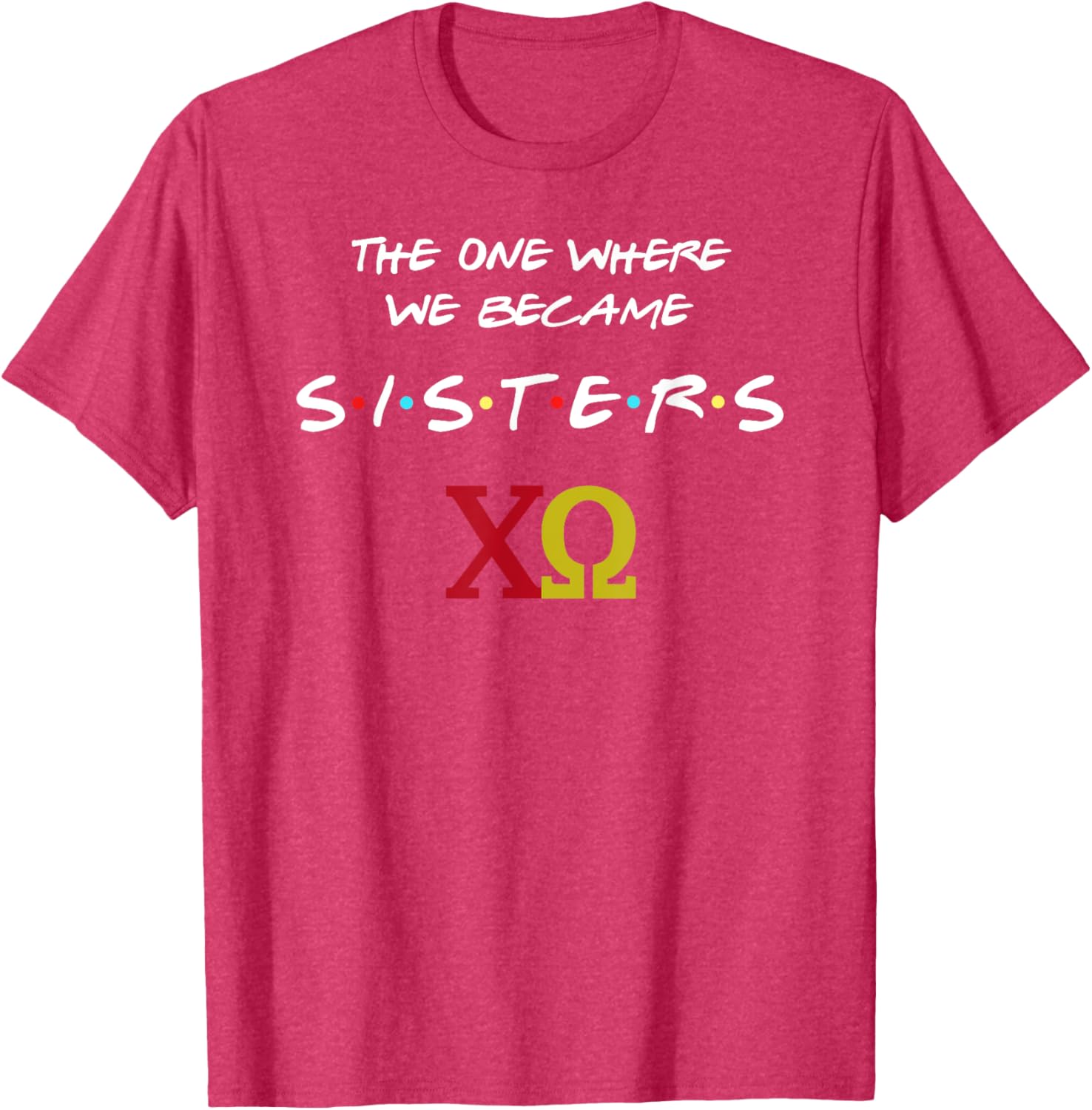 Chi Omega T-Shirt The One Where We Become Sisters Fun Sorority Apparel - 15