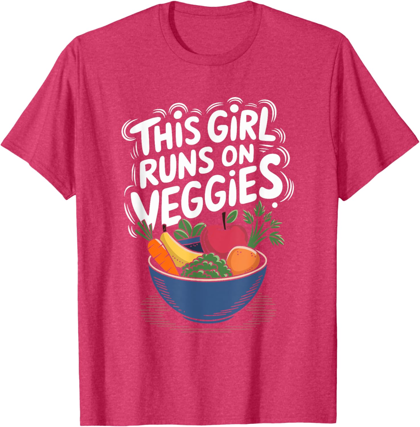 This Girl Runs On Veggies Vegan T-Shirt for Plant Based Food Lovers - 7