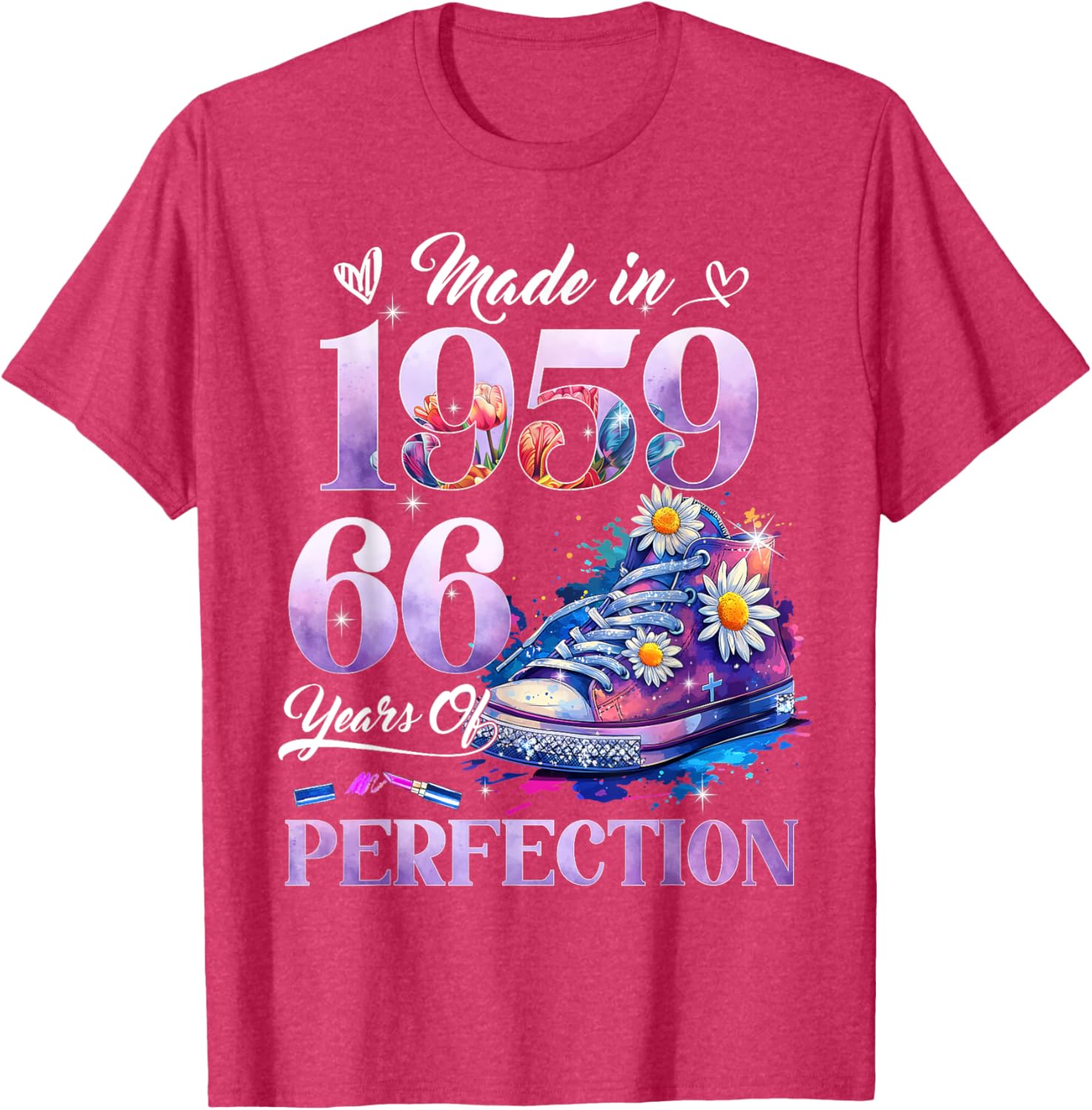 Floral 66th Birthday T-Shirt for Women Made in 1959 Unique Gift - 11