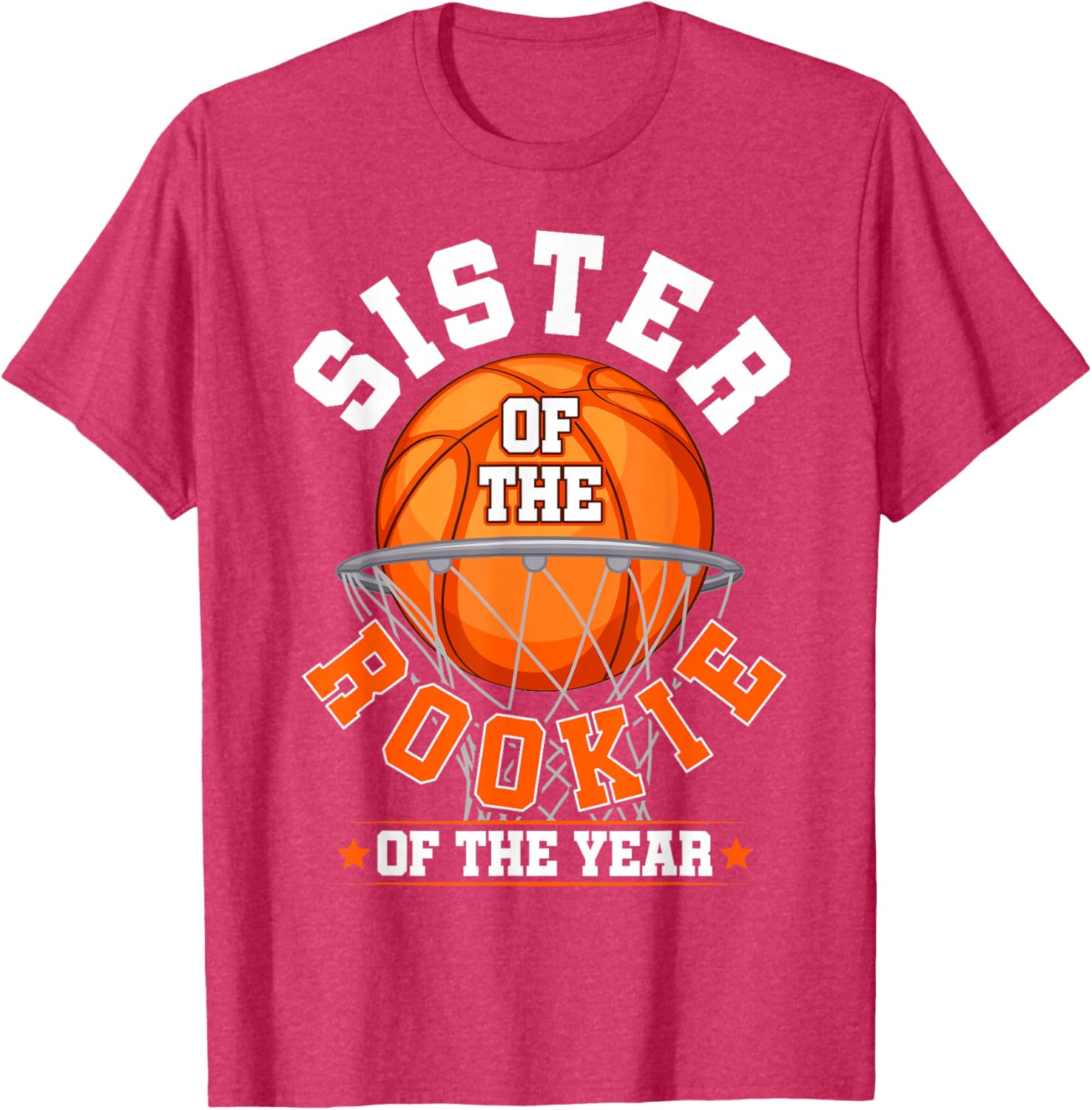 Adorable Sister of Rookie 1st Birthday Basketball Family Matching T-Shirt - 11