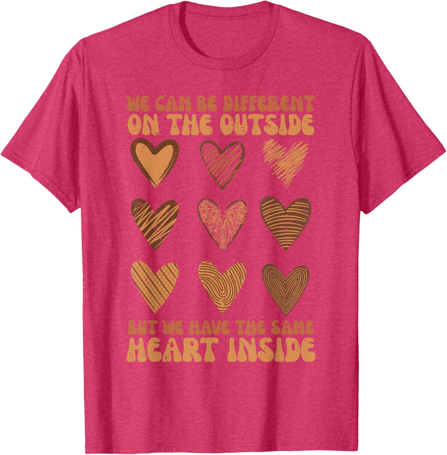 We Have Same Heart Inside Black History Month T-Shirt for All Ages - 1