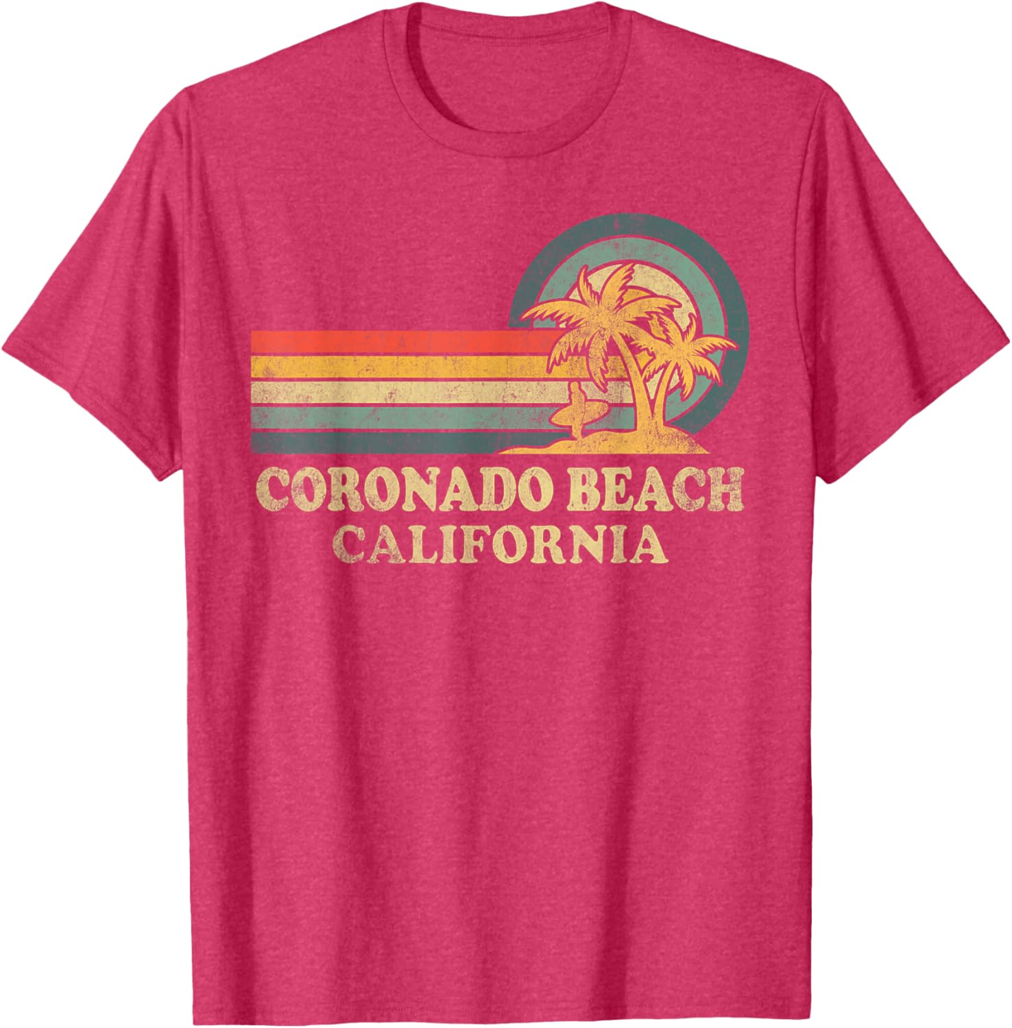 Vintage Palm Tree T-Shirt for Family Vacations at Coronado Beach California - 1