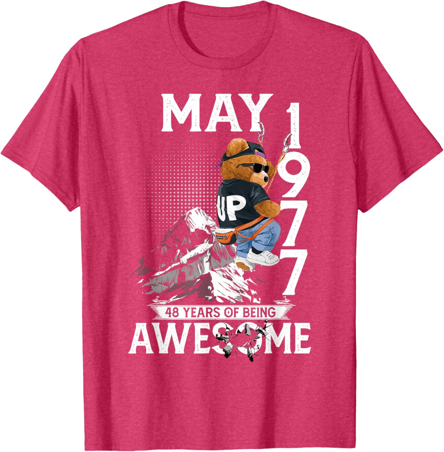 48th Birthday Bear Legends May 1977 T-Shirt for Men 48 Years Old - 7