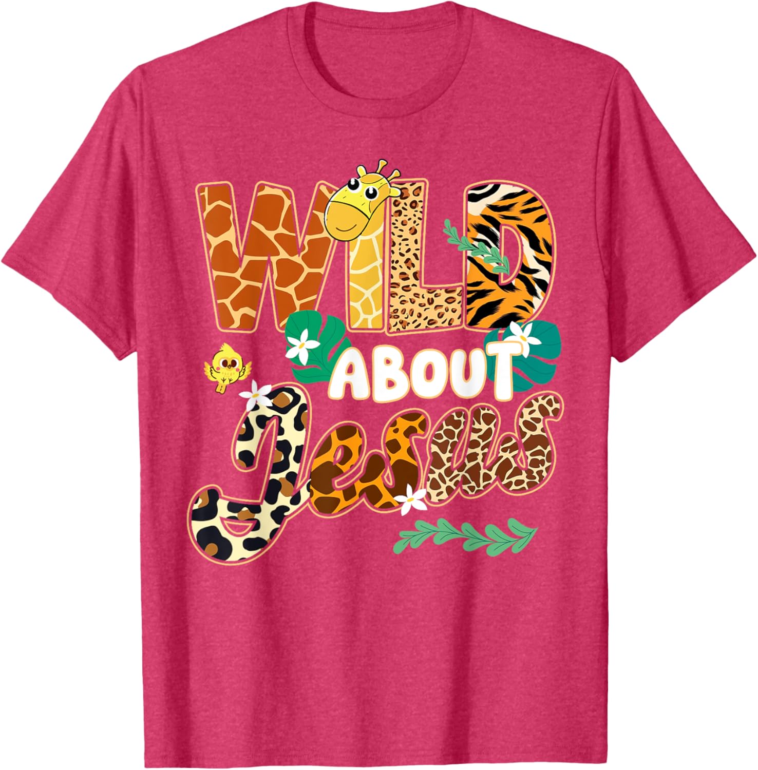 Wild About Jesus Kids T-Shirt with Fun Leopard Zebra Print Design - 9