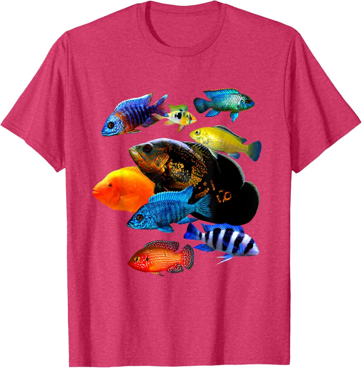Cichlid Lover T-Shirt Frontosa Ram & Mbuna Cichlid Fish Design - 13