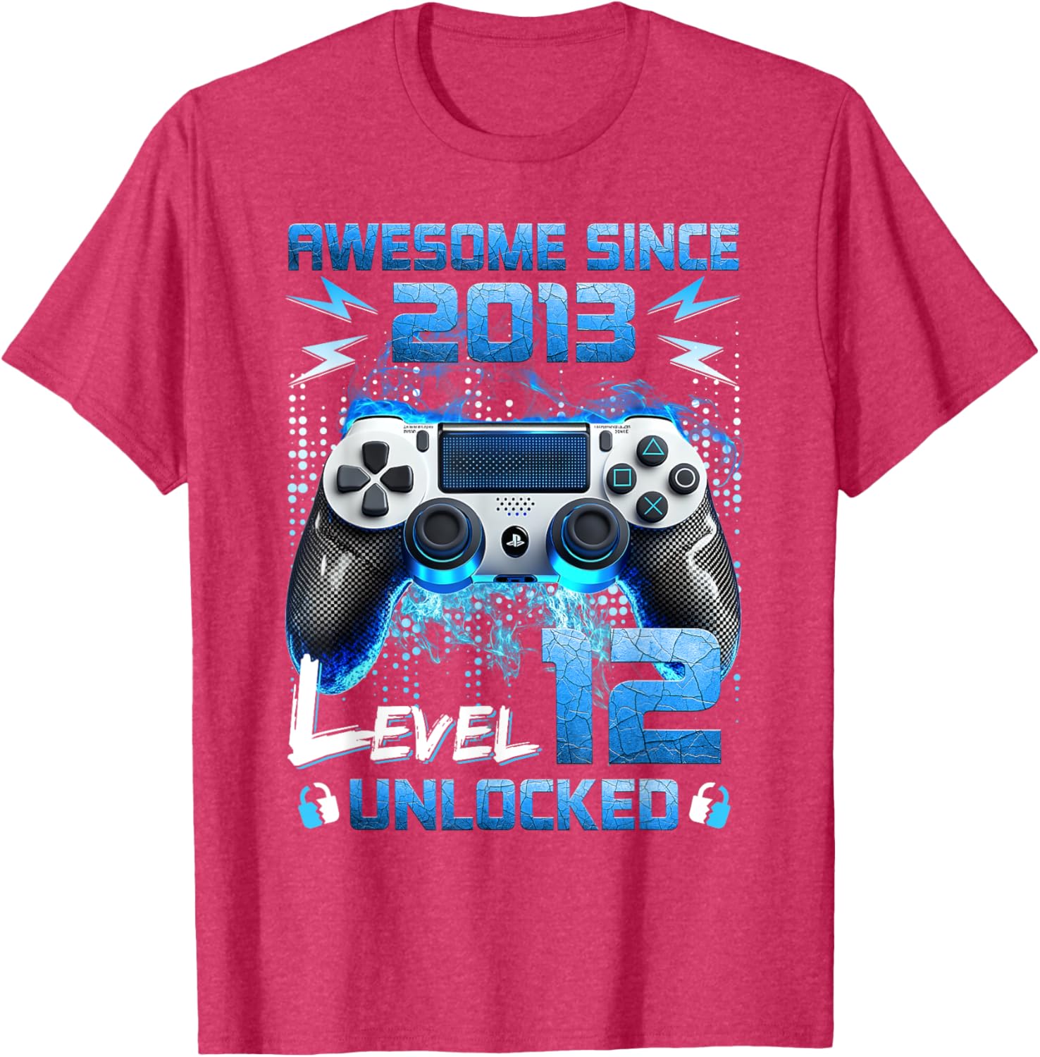 Level 12 Unlocked Video Gamer T-Shirt for 12 Year Old Birthday Fun - 13