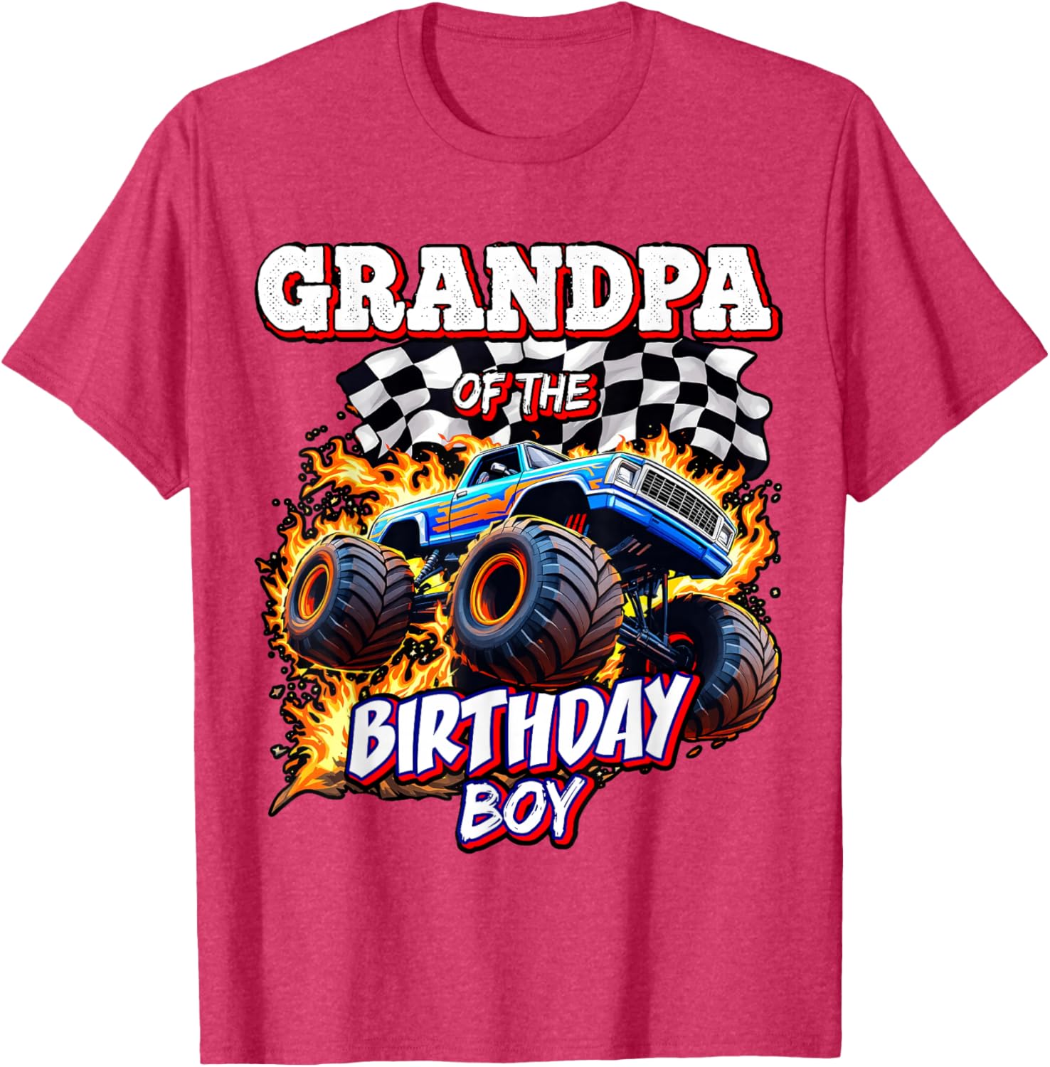 Grandpa of the Birthday Boy Monster Truck T-Shirt for Fun Celebrations - 13