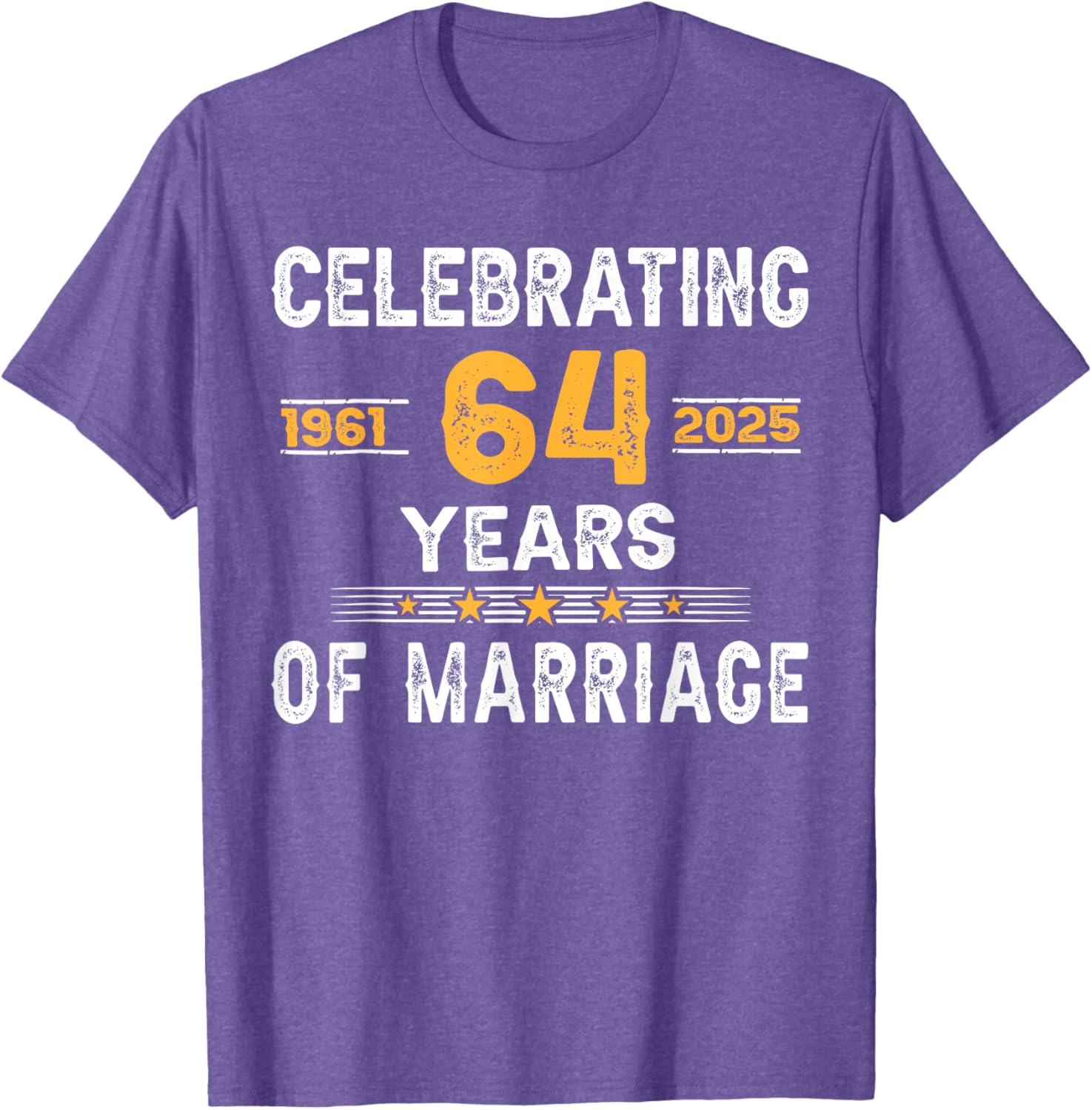 64th Wedding Anniversary T-Shirt for Couples Celebrating 64 Years of Love - 5
