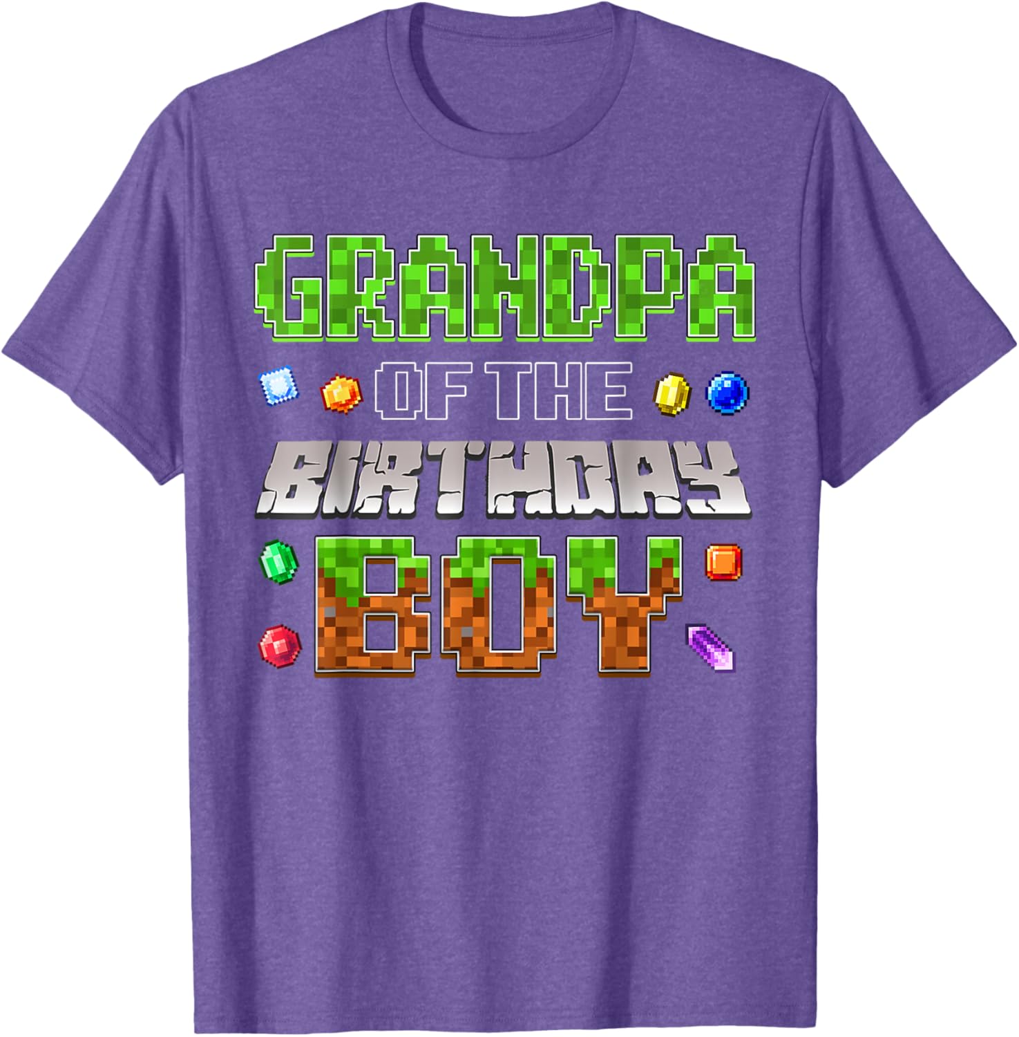 Grandpa of the Birthday Boy Pixel Number T-Shirt for Fun Celebrations - 4