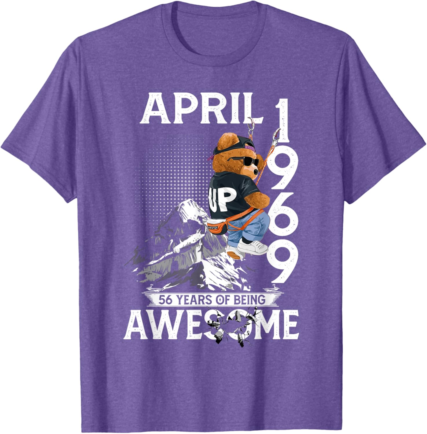 56th Birthday Bear T-Shirt for Real Legends Born April 1969 - 21