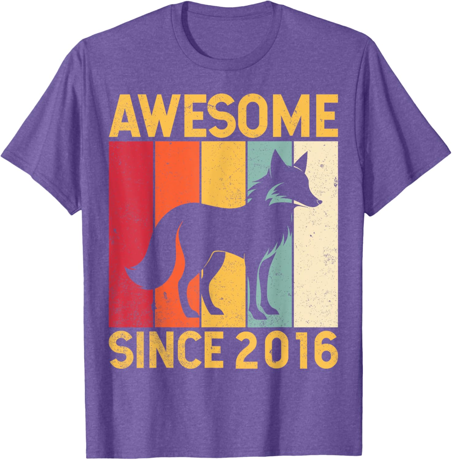 Awesome Fox Lover Retro 9th Birthday T-Shirt Since 2016 for Kids - 10
