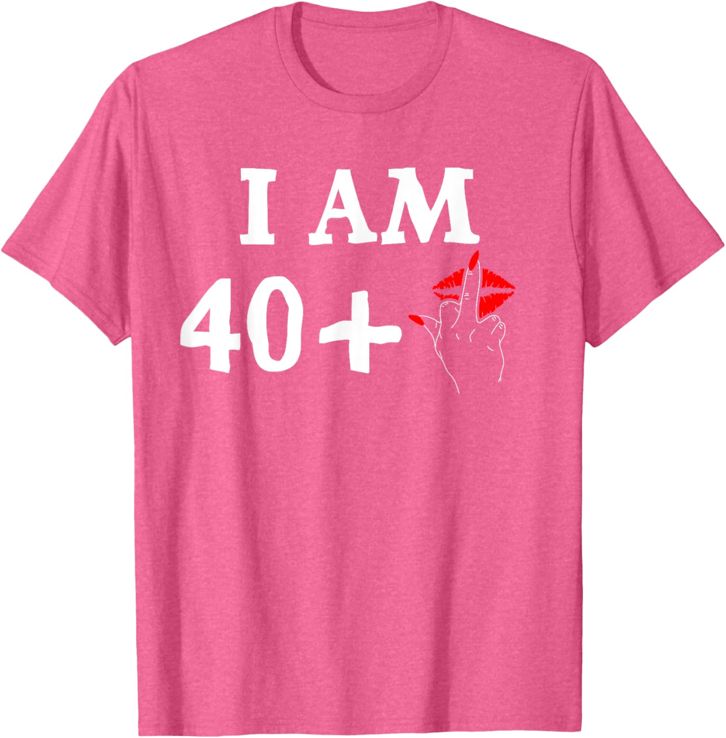 Funny 40th Birthday T-Shirt for Women I Am 40 Plus 1 Middle Finger Tee - 6