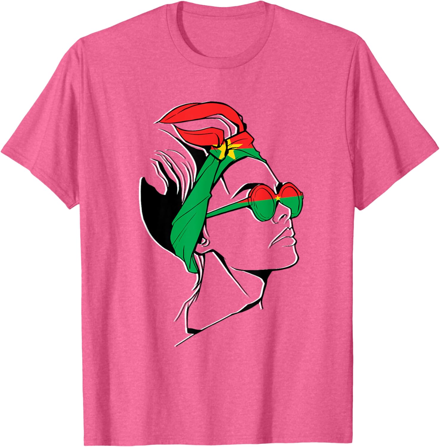 Burkina Faso Pride T-Shirt with Headscarf Design for Women - 28