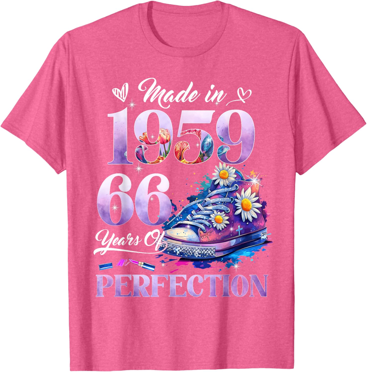Floral 66th Birthday T-Shirt for Women Made in 1959 Unique Gift - 14