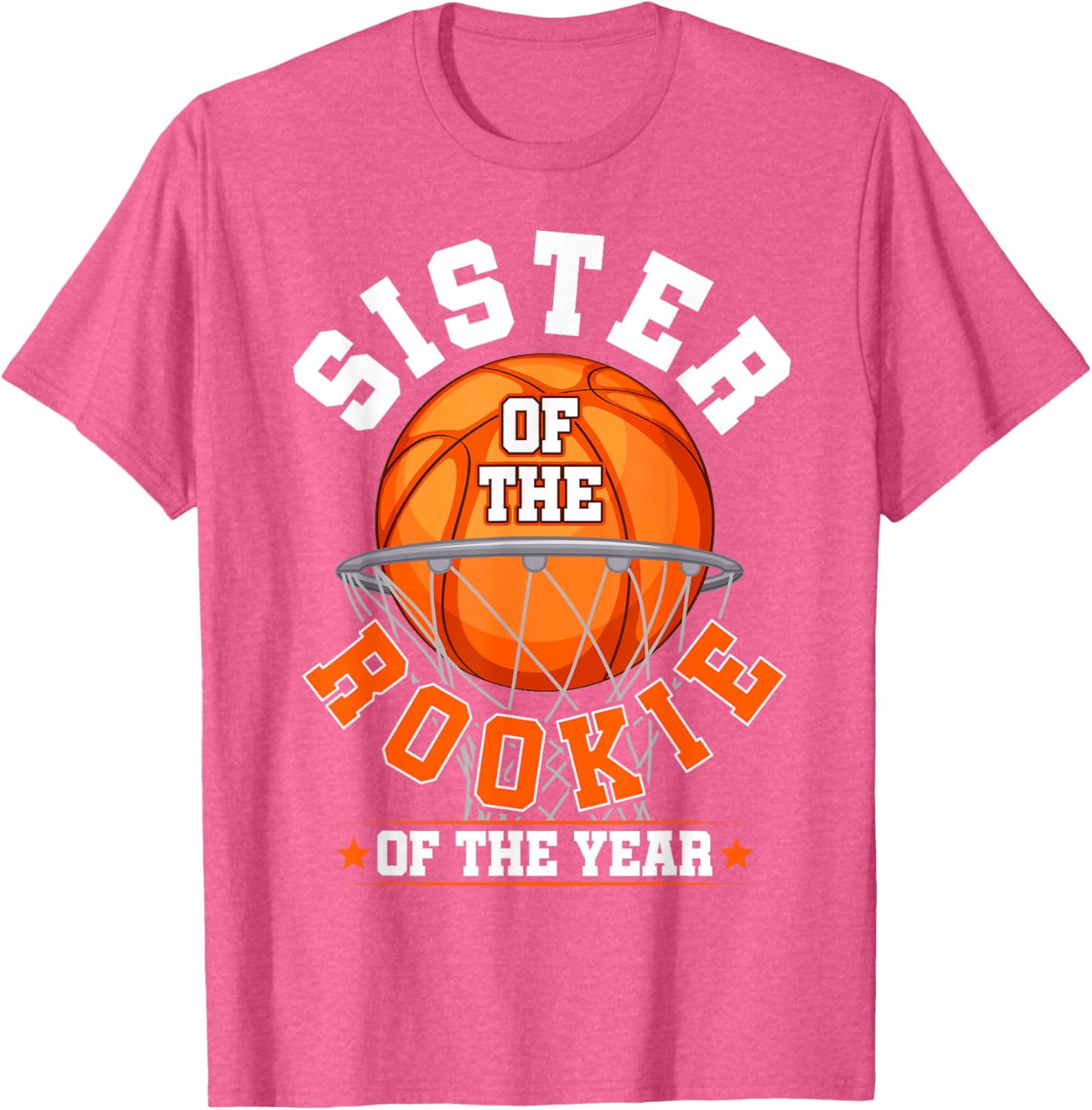 Adorable Sister of Rookie 1st Birthday Basketball Family Matching T-Shirt - 3