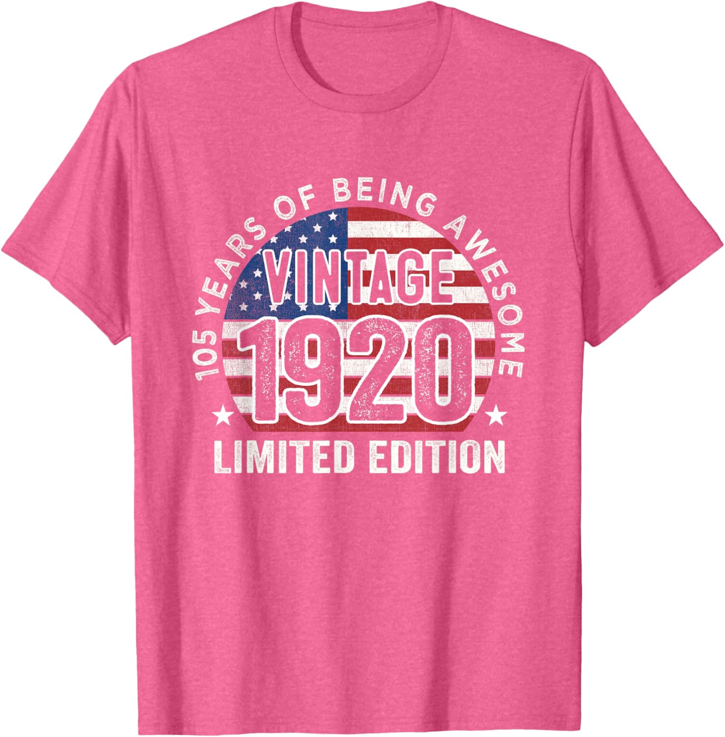 Vintage 1920 105th Birthday Gift T-Shirt for Men with USA Flag Design - 6