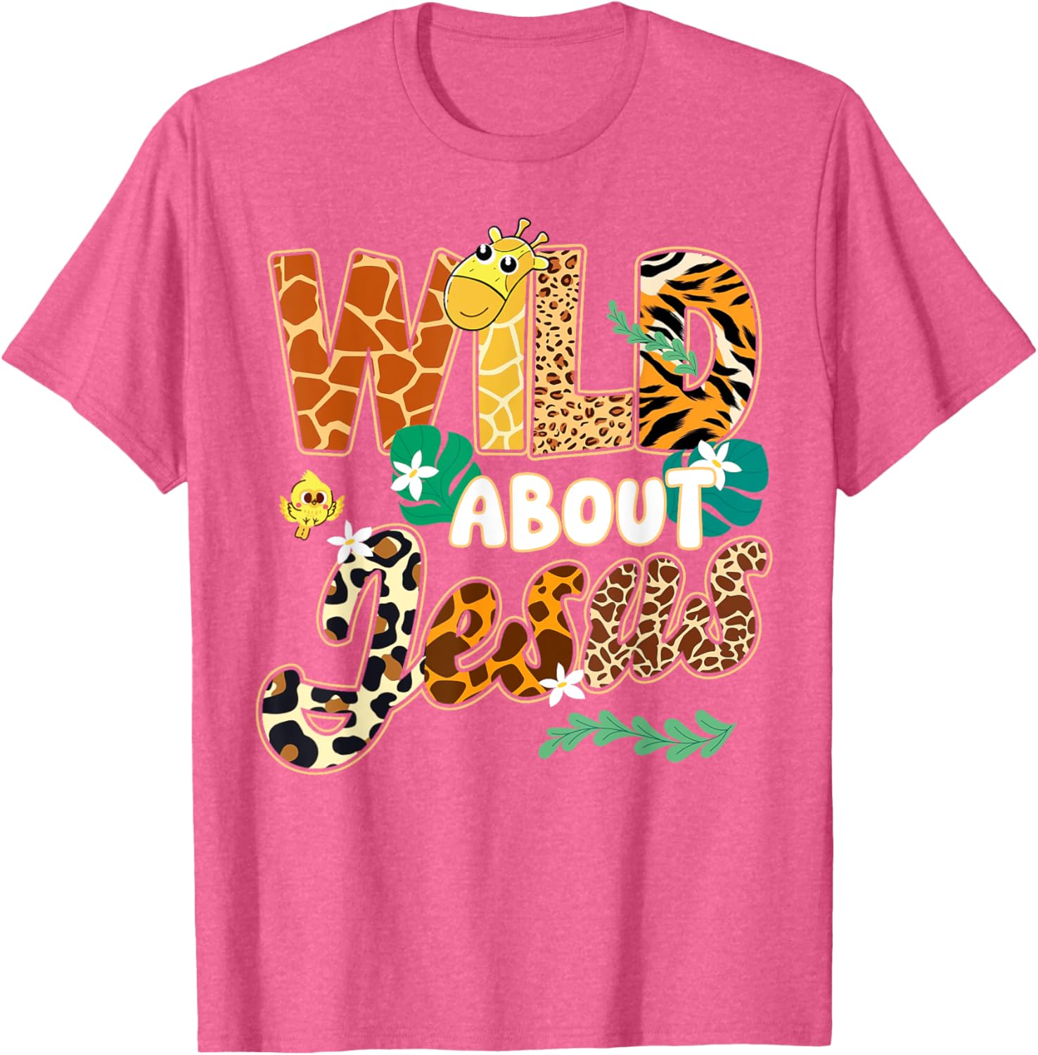 Wild About Jesus Kids T-Shirt with Fun Leopard Zebra Print Design - 24