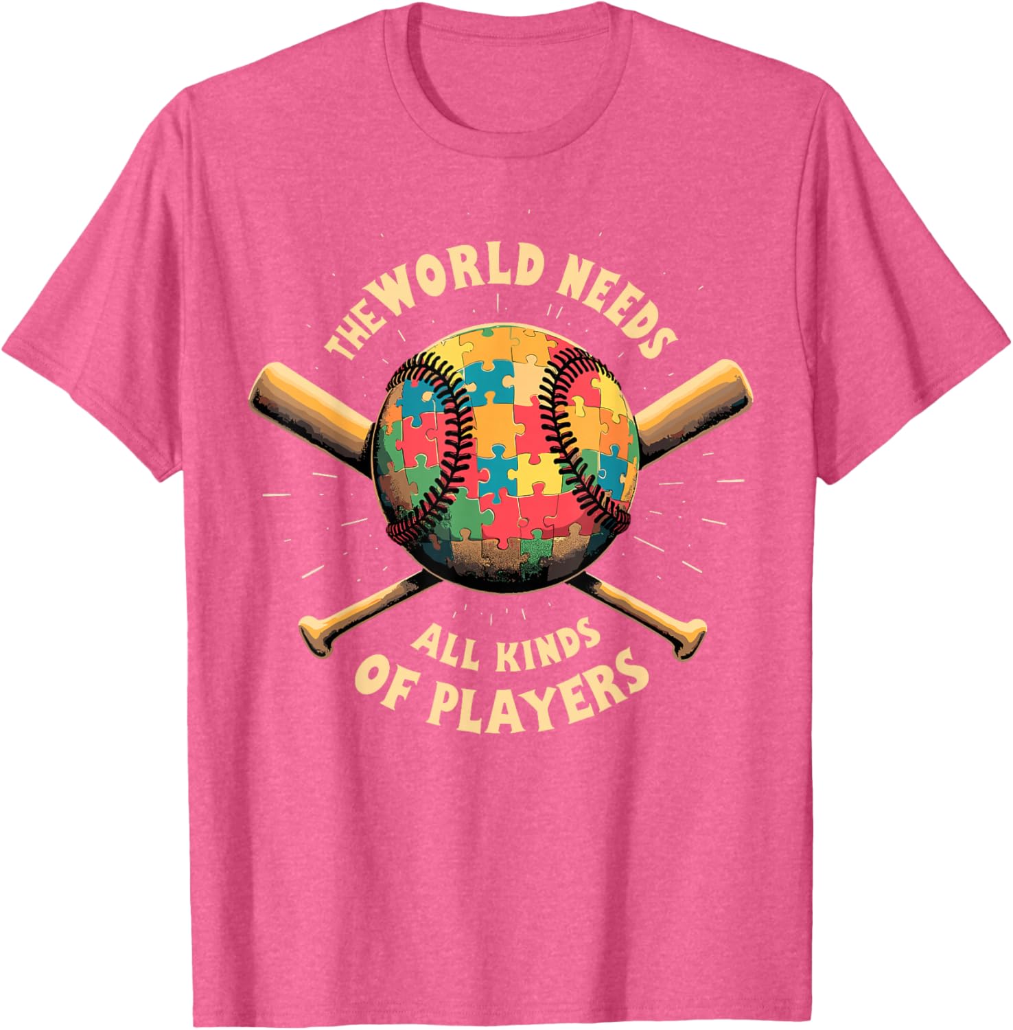 Autism Awareness Support T-Shirt for Baseball Players and Fans - 24