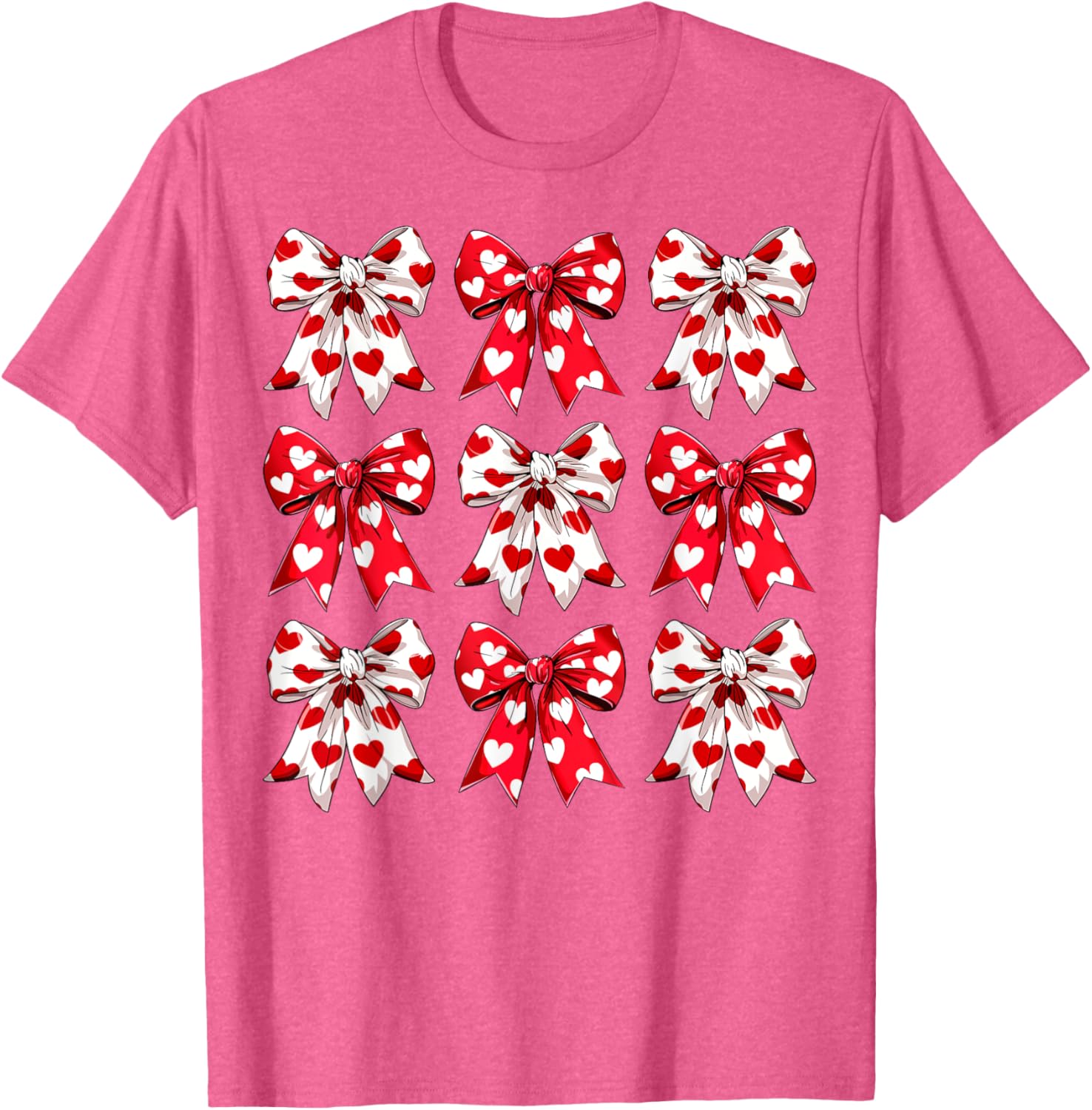 Valentine's Day Heart Bow T-Shirt for Women, Girls, Kids & Toddlers - 27