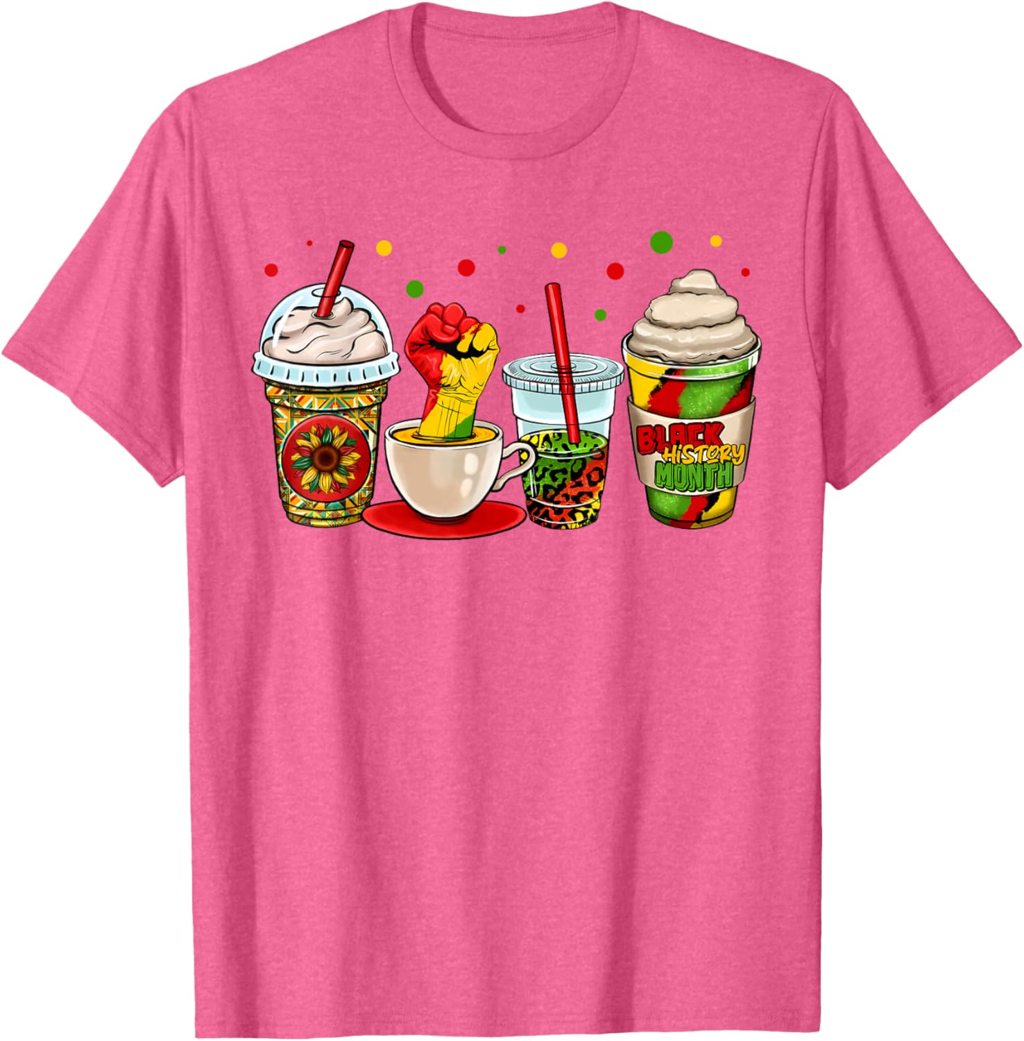 Celebrate Black History Month with Kente Dashiki Coffee Cup T-Shirt - 10