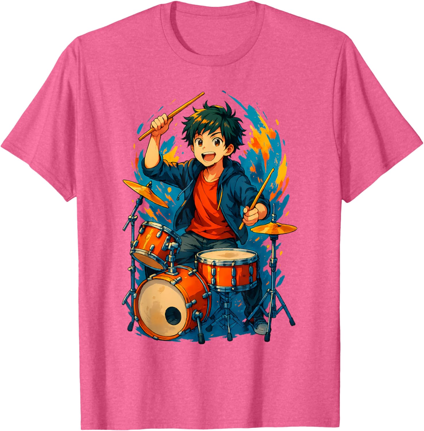 Anime Drummer Music T-Shirt for Music Lovers and Anime Fans - 3