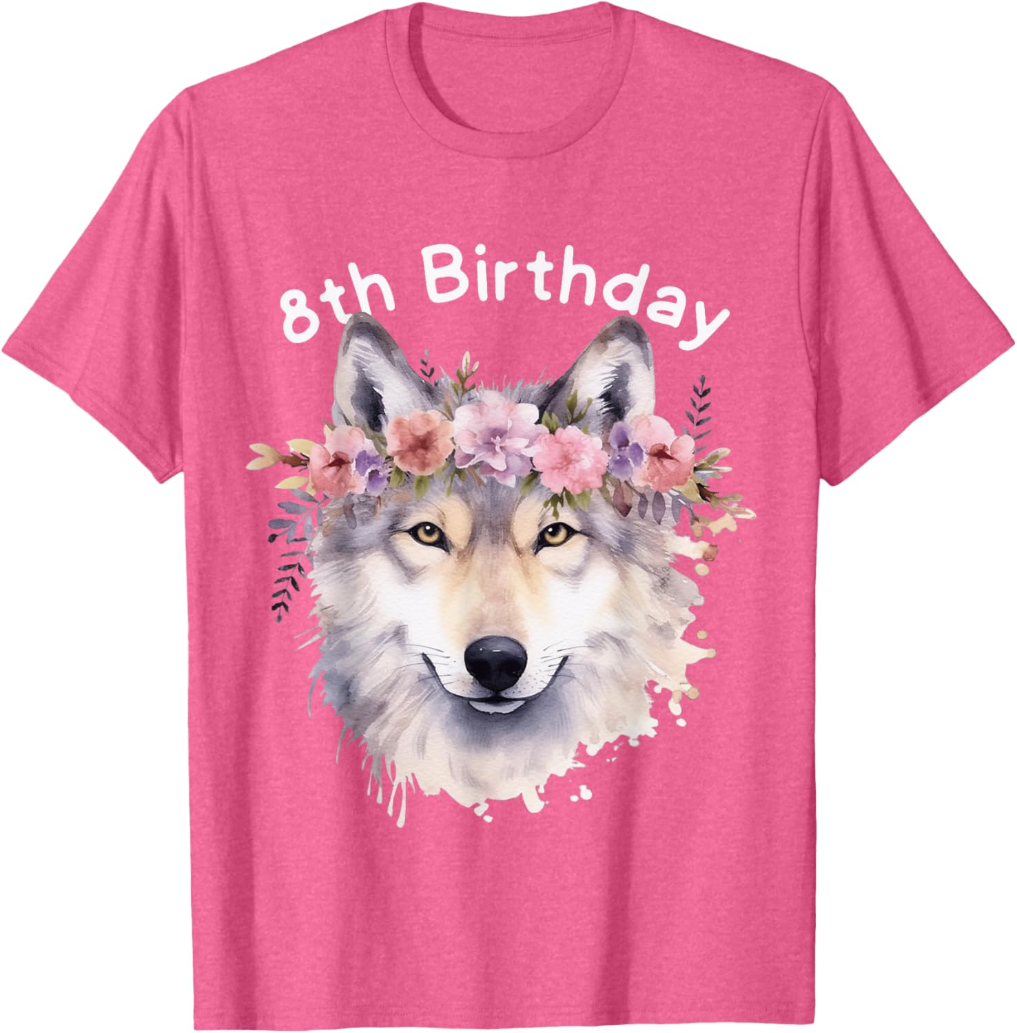 Adorable 8th Wolf Birthday T-Shirt for Girls - Perfect Wolf Pack Party Wear - 8