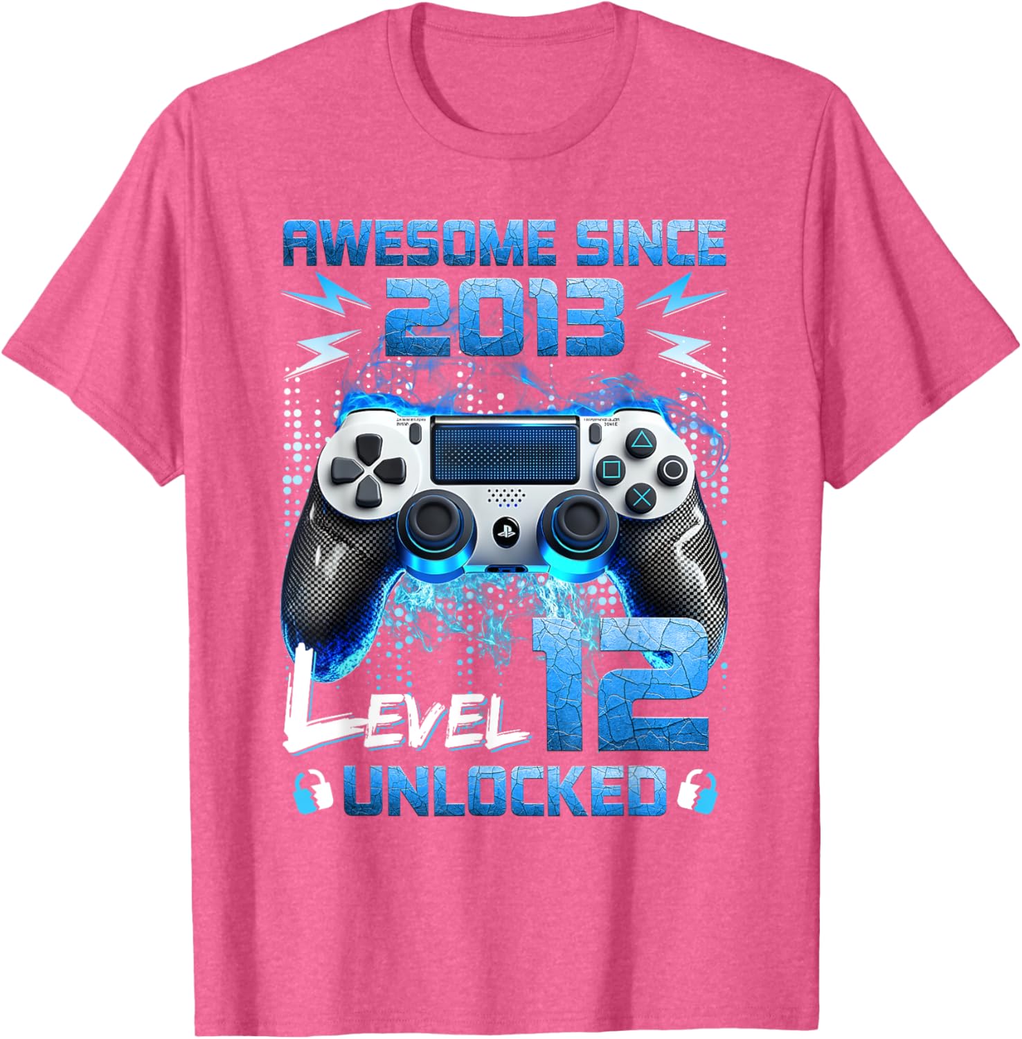 Level 12 Unlocked Video Gamer T-Shirt for 12 Year Old Birthday Fun - 8