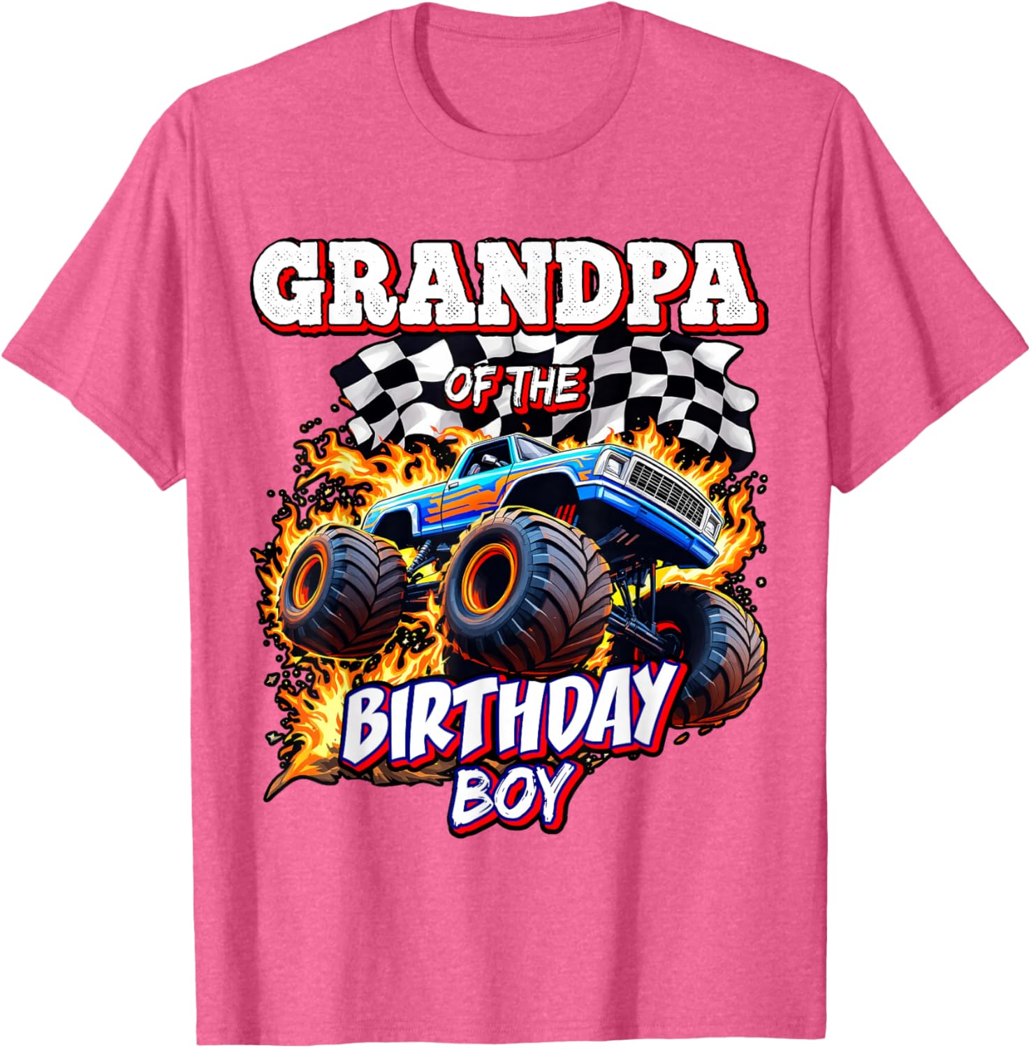 Grandpa of the Birthday Boy Monster Truck T-Shirt for Fun Celebrations - 11