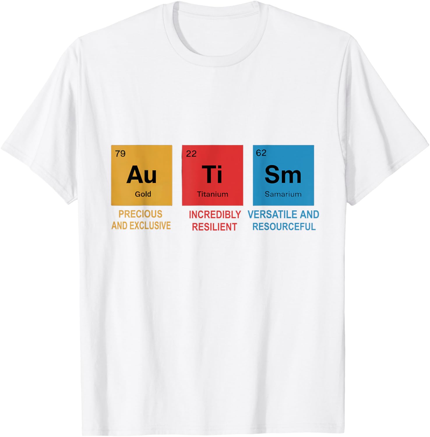 Autism Awareness T-Shirt with Chemistry Periodic Table for Men, Women, Kids - 6