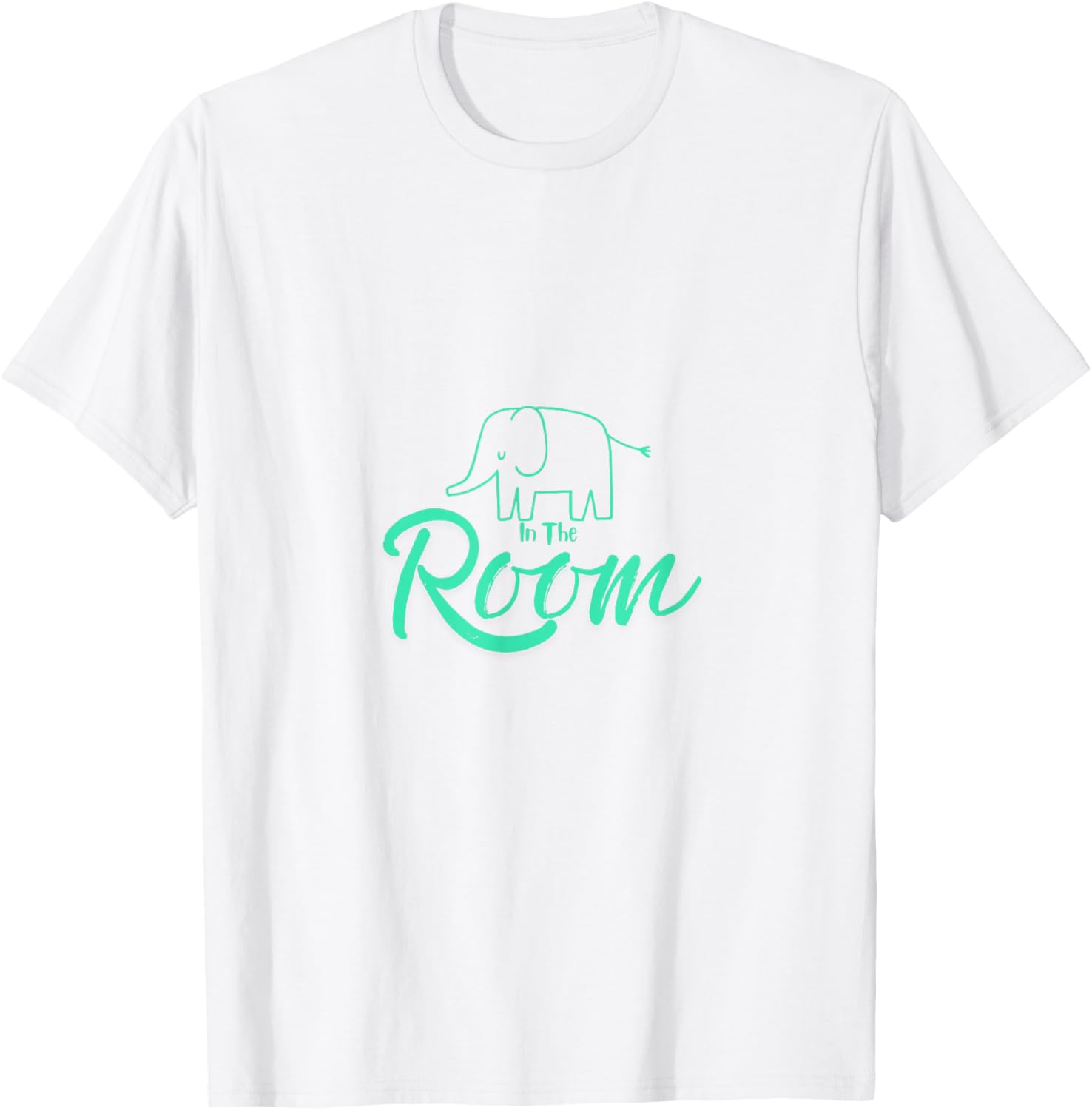 Unisex Elephant in the Room Tee Black Cotton Blend Short Sleeve T-Shirt - 6