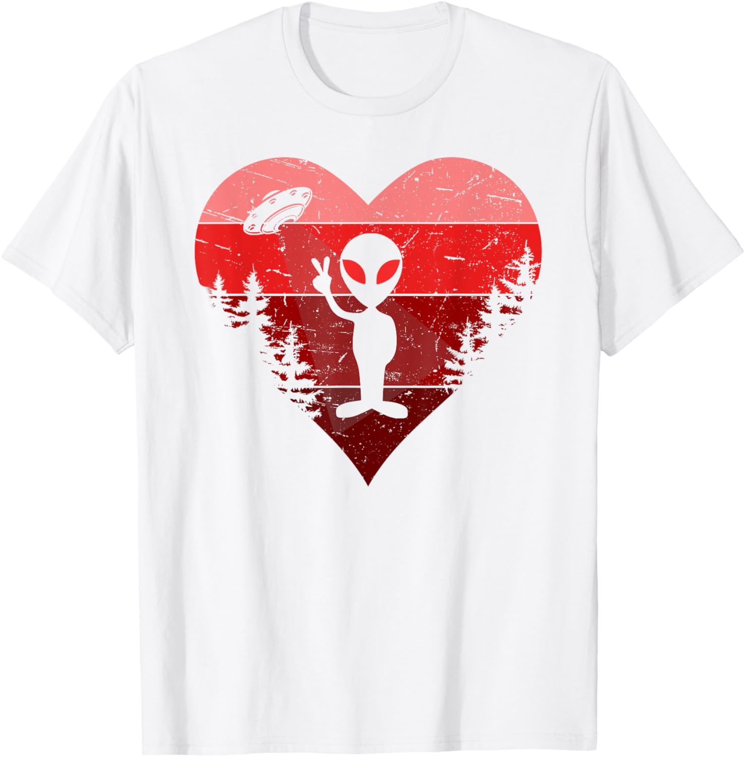 Alien Valentine's Day Retro T-Shirt for Extraterrestrial Love Fans - 3