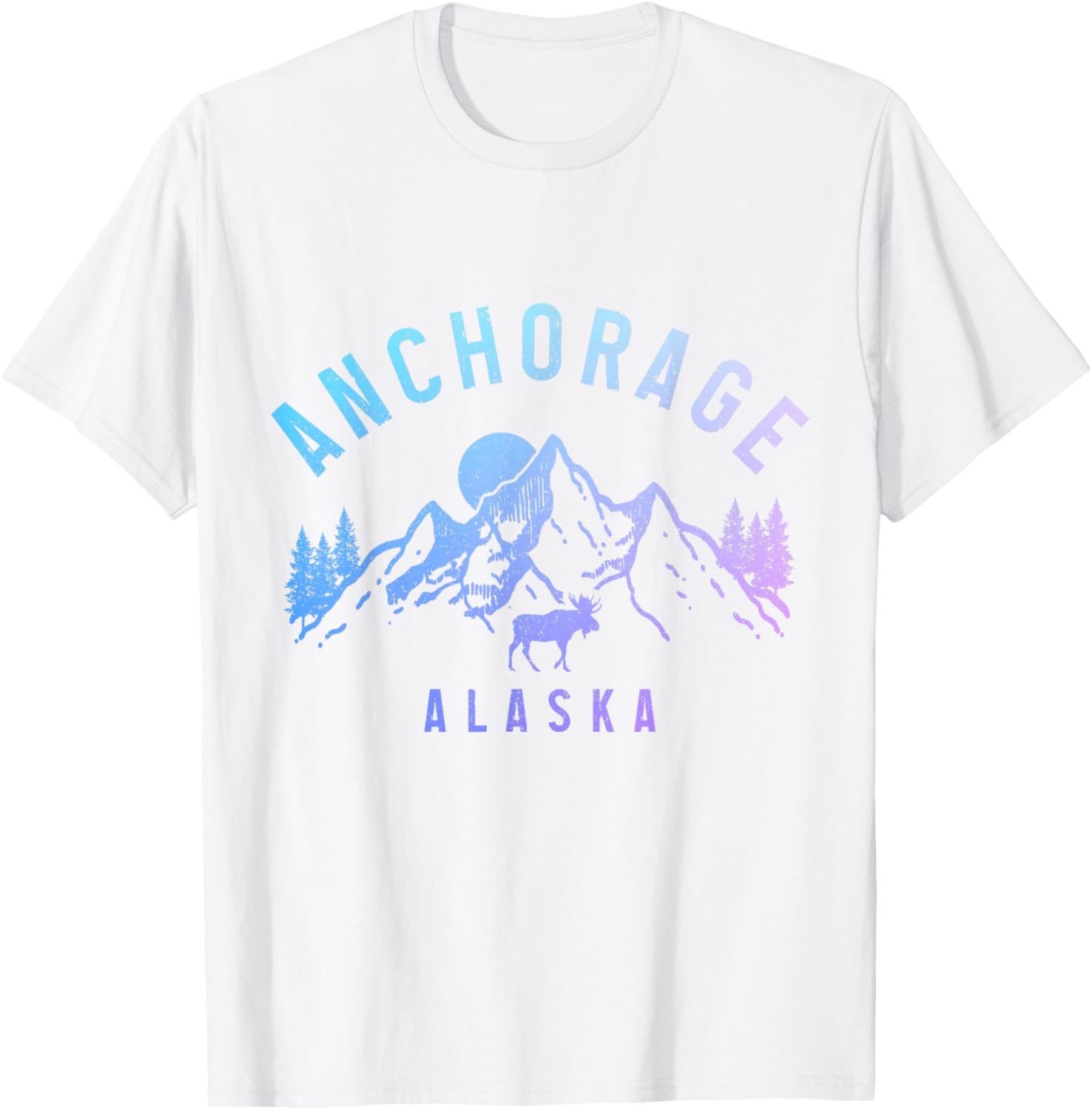 Anchorage Alaska Moose Mountains Nature Lover T-Shirt for Outdoor Enthusiasts - 6