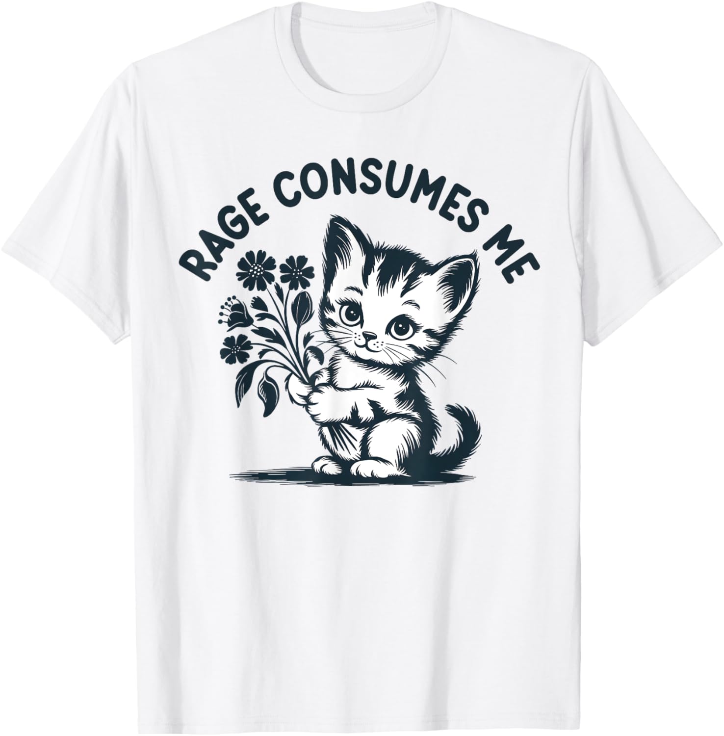 Cat Rage Consumes Me Funny T-Shirt for Men and Women - Stylish Pet Lover Tee - 5