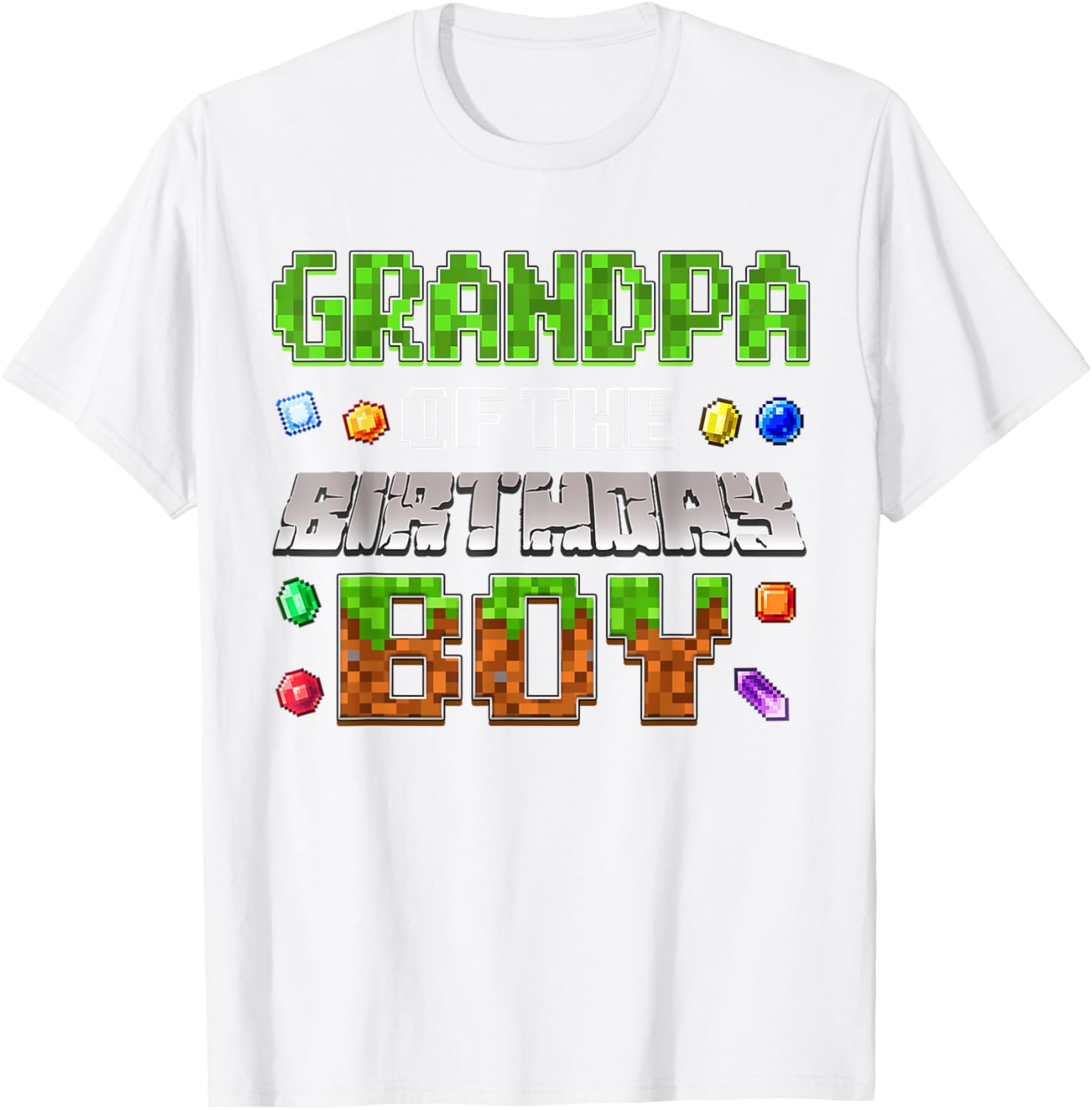 Grandpa of the Birthday Boy Pixel Number T-Shirt for Fun Celebrations - 27