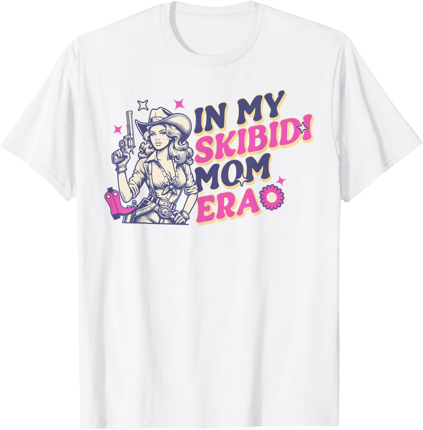 Vintage Skibidi Mom Era Cowgirl Western Rodeo T-Shirt for Women - 3