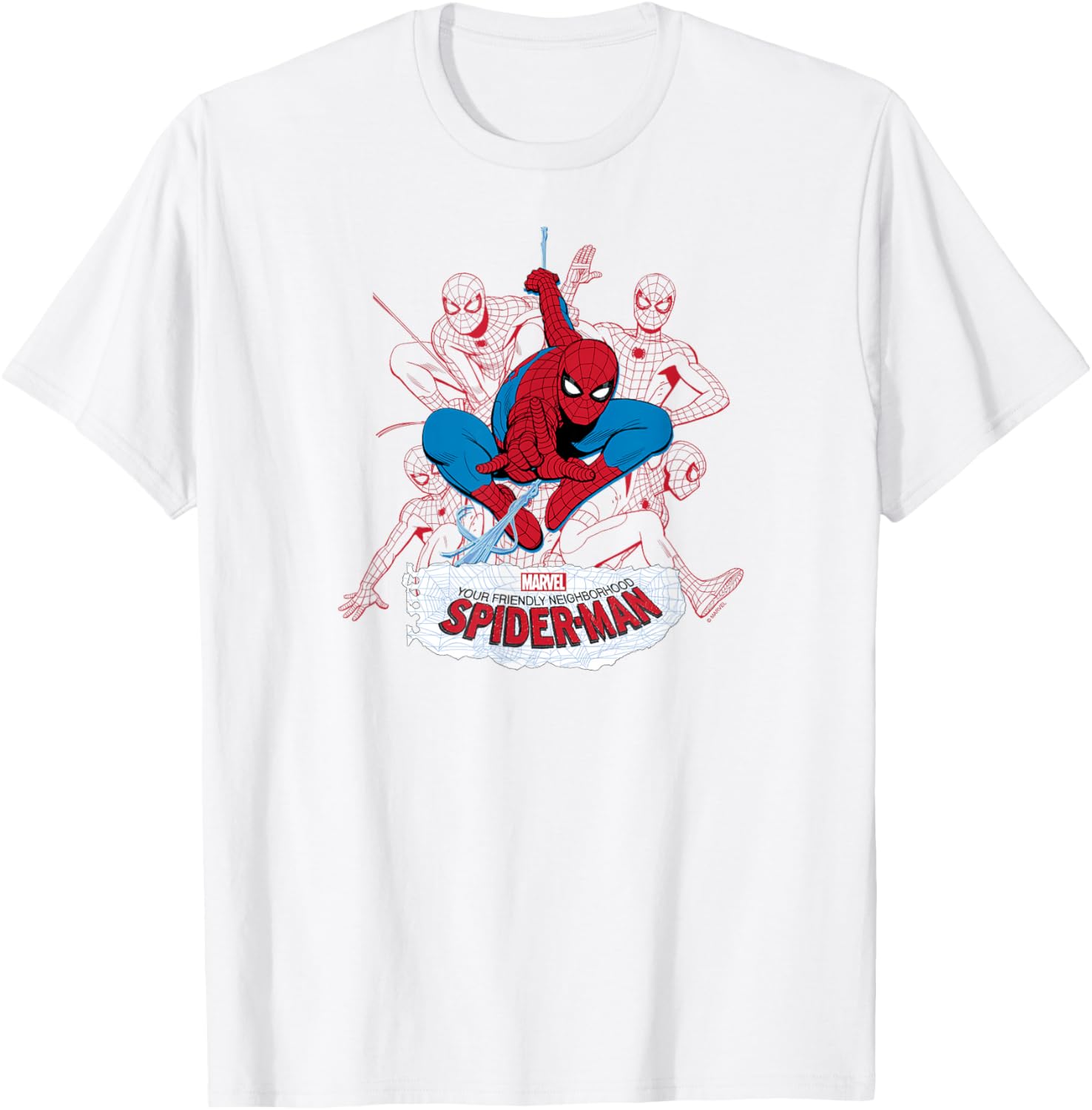 Your Friendly Neighborhood Spider-Man Line Cluster Graphic T-Shirt - 8