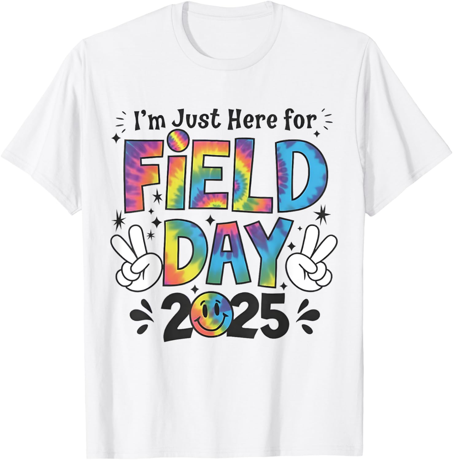 Tie Dye Field Day 2025 Peace Sign T-Shirt for Kids and Teachers - 16