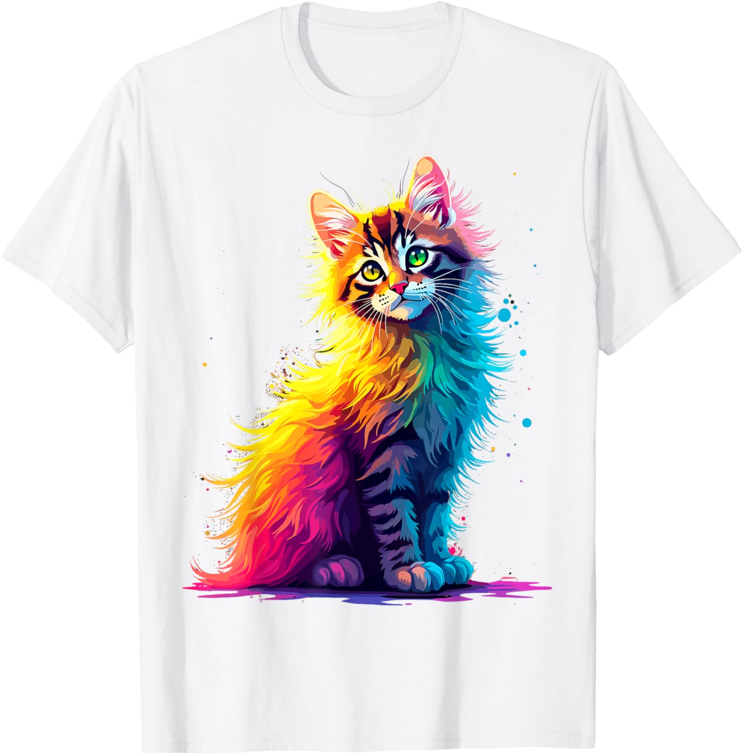 Colorful Cute Kitty T-Shirt for Cat Lovers - Fun Pop Art Design for All Ages - 29