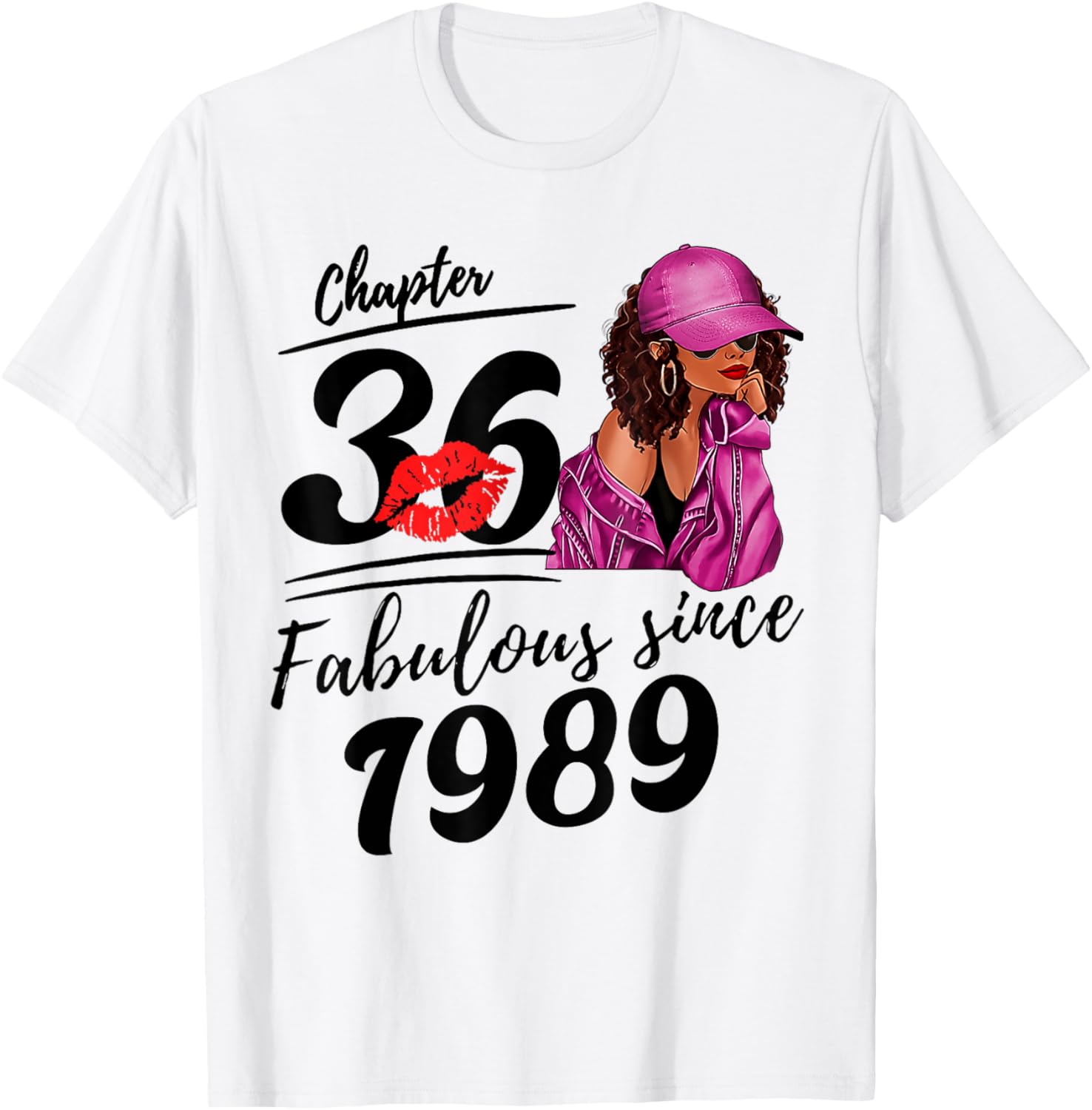 Fabulous Since 1989 Black Women 36th Birthday T-Shirt for Celebrations - 3