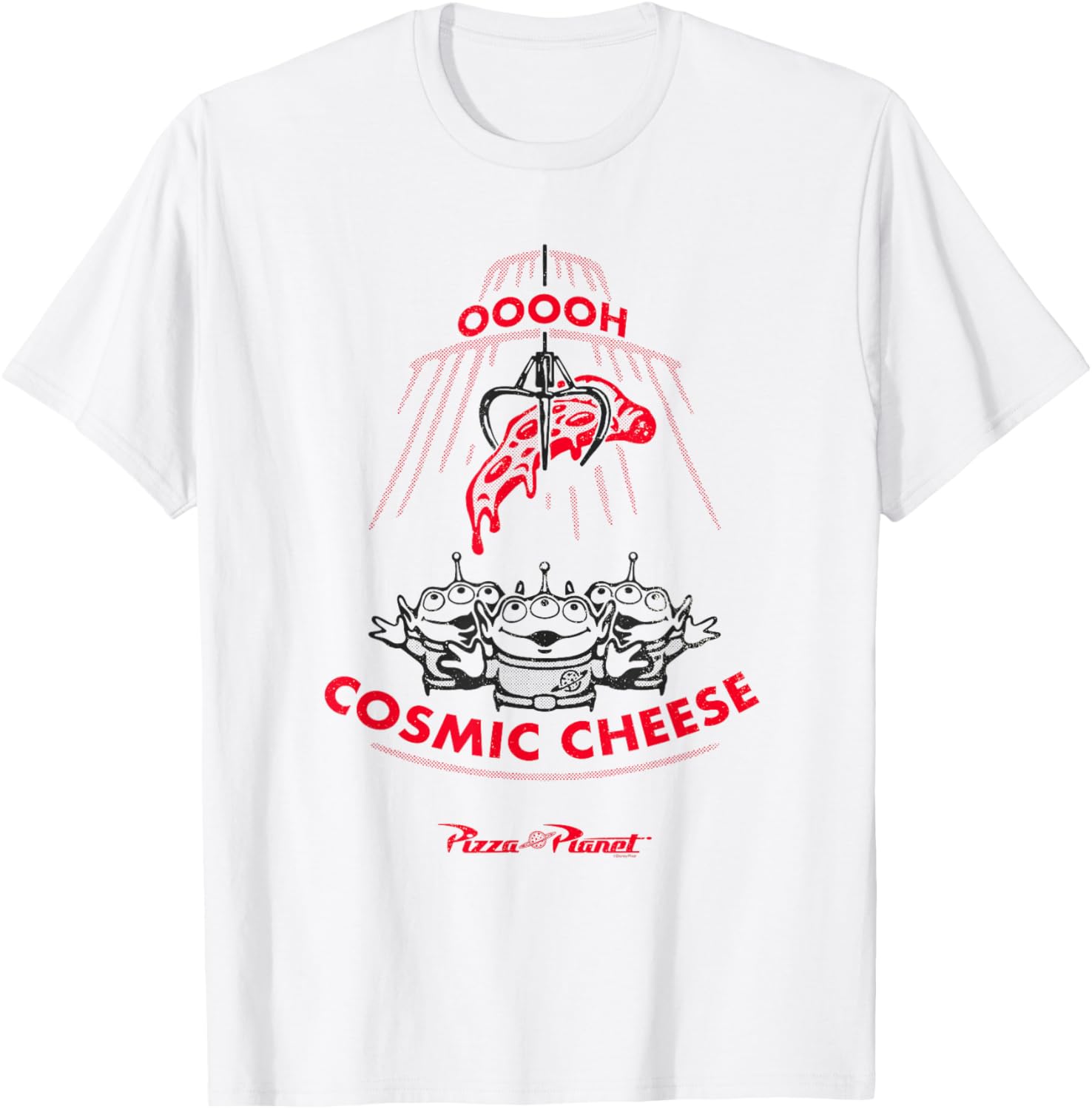 Cosmic Cheese T-Shirt Featuring Toy Story Pizza Planet Aliens - 4