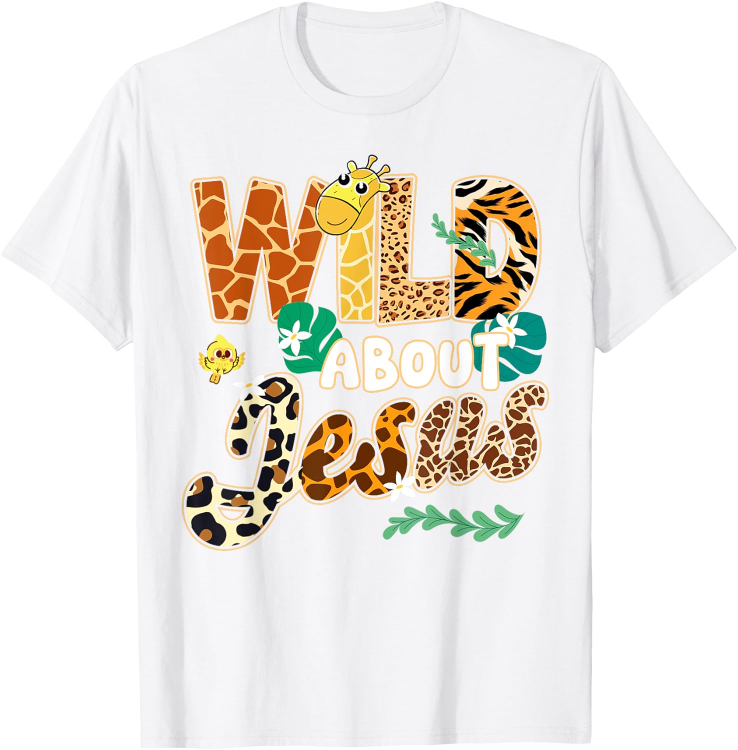 Wild About Jesus Kids T-Shirt with Fun Leopard Zebra Print Design - 20