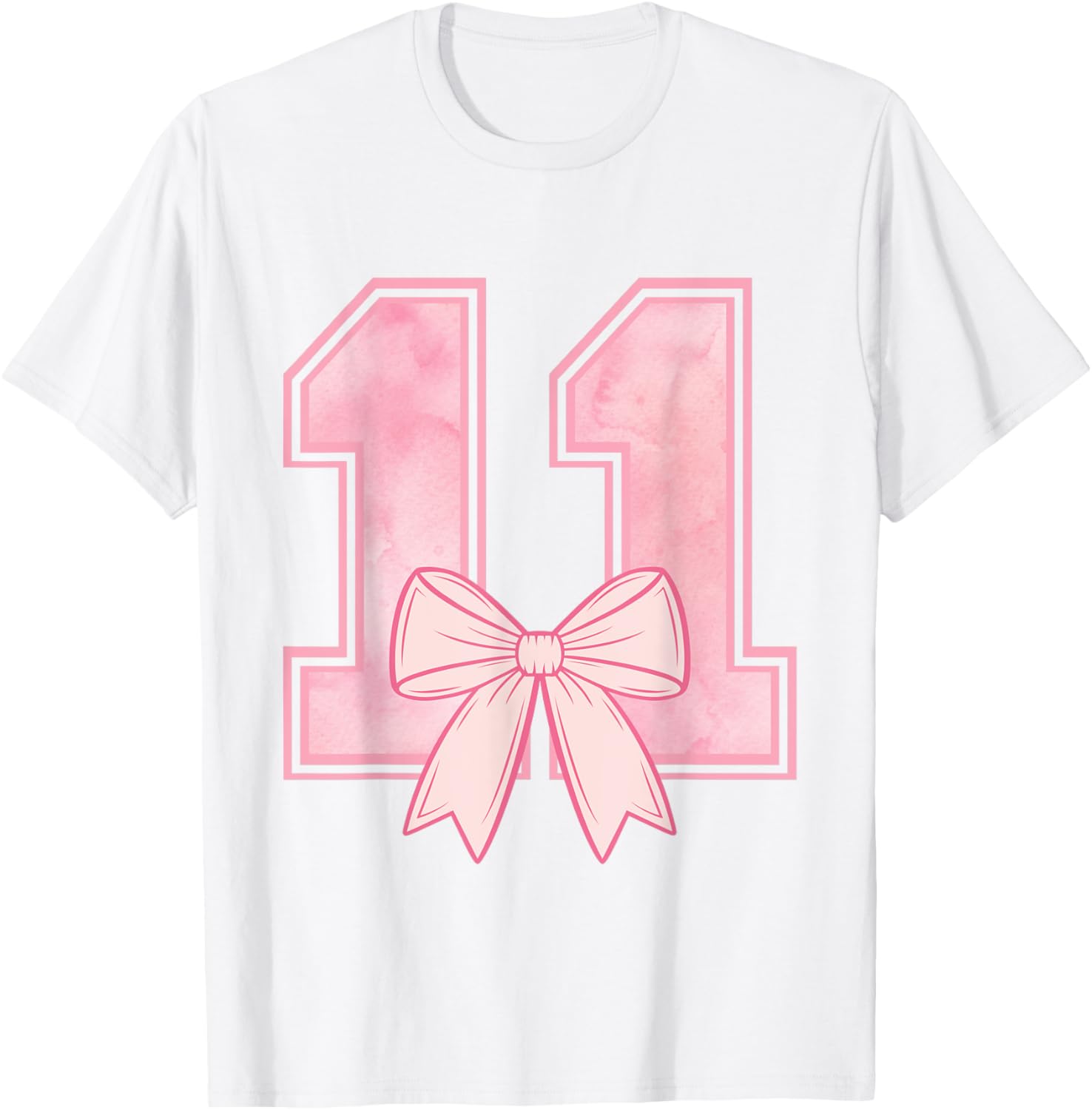 Cute Birthday Girl Pink Coquette Bow T-Shirt for 11 Year Olds - 2
