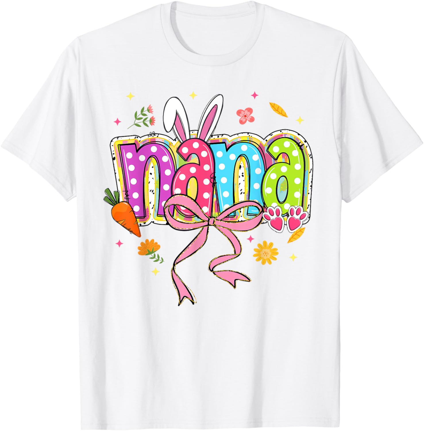 Boho Floral Bunny Grandma T-Shirt for Family Easter Celebrations - 6