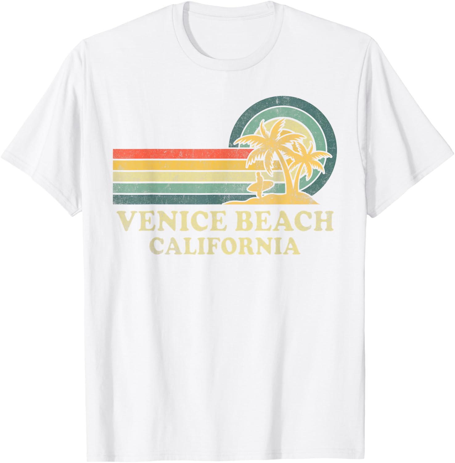 Vintage Venice Beach Family Vacation Palm Tree T-Shirt for Fun Lovers - 21